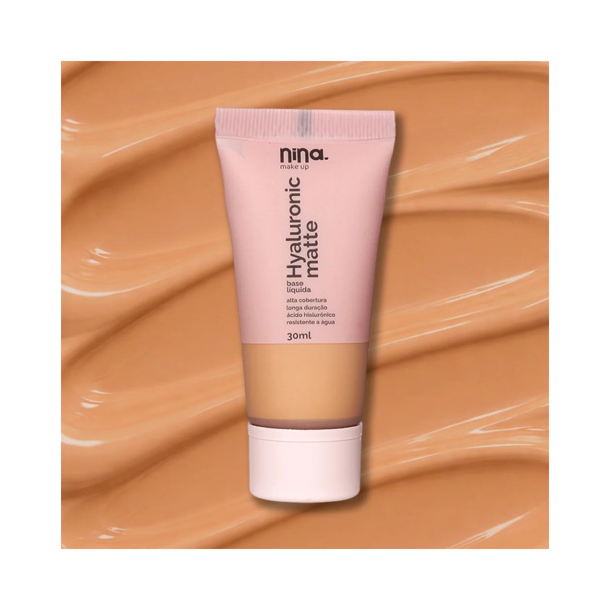 BASE LÍQUIDA HYALURONIC MATTE COR 4 NINA MAKEUP