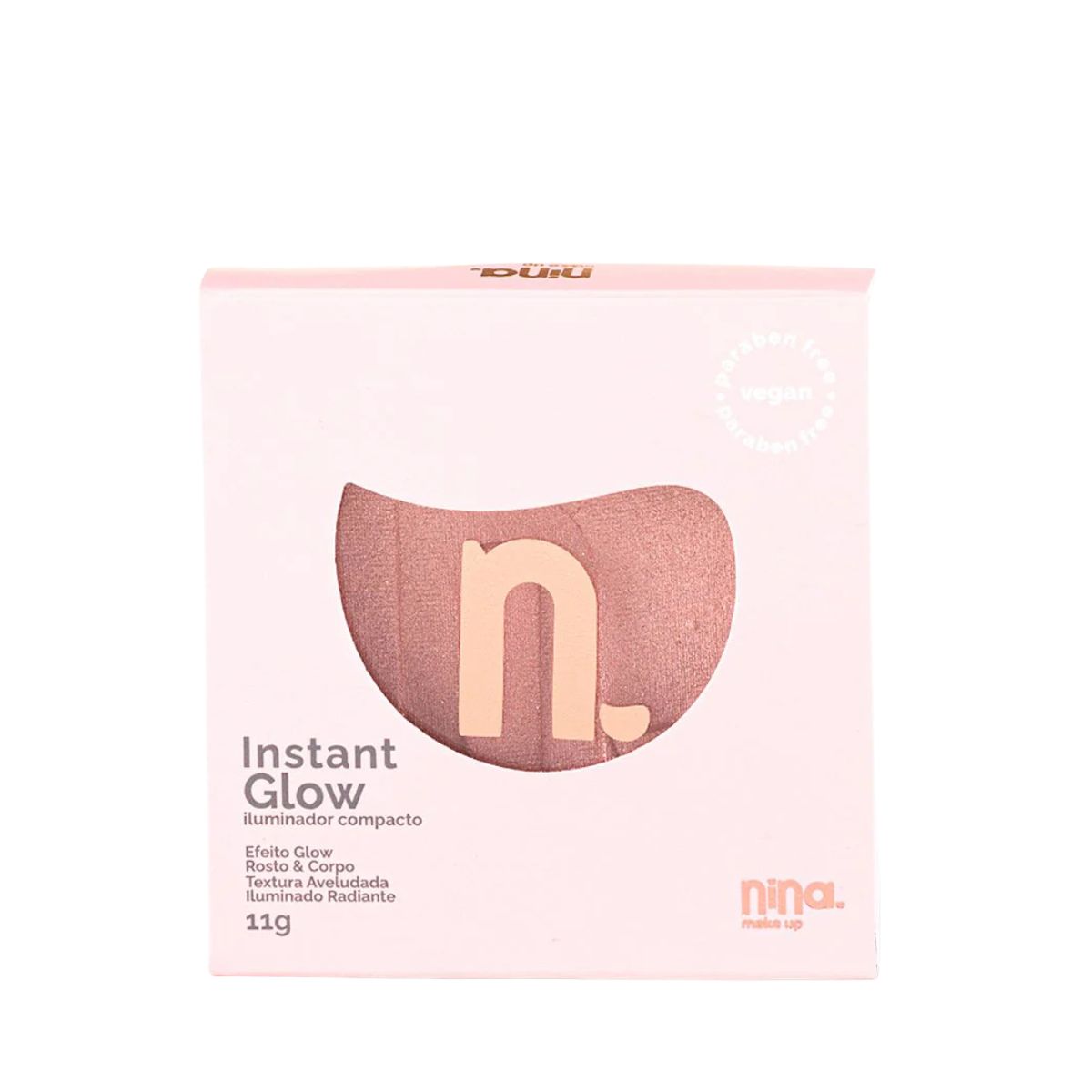 ILUMINADOR COMPACTADO INSTANT GLOW ROSÊ NINA MAKEUP