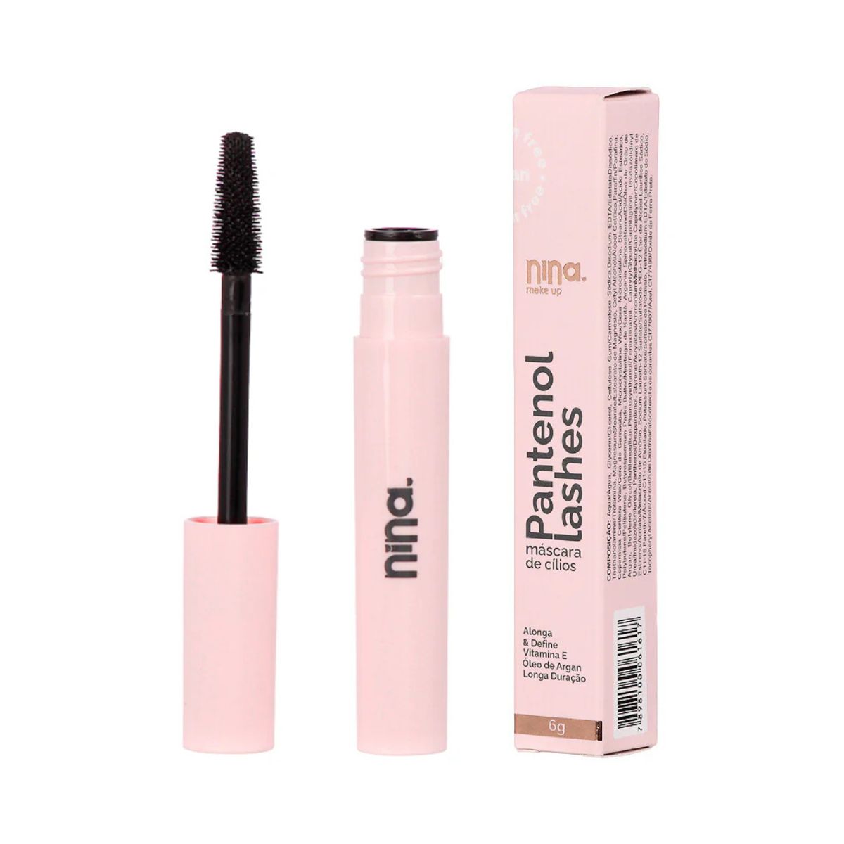MÁSCARA DE CÍLIOS PANTENOL LASHES ALONGA E DEFINE NINA MAKEUP