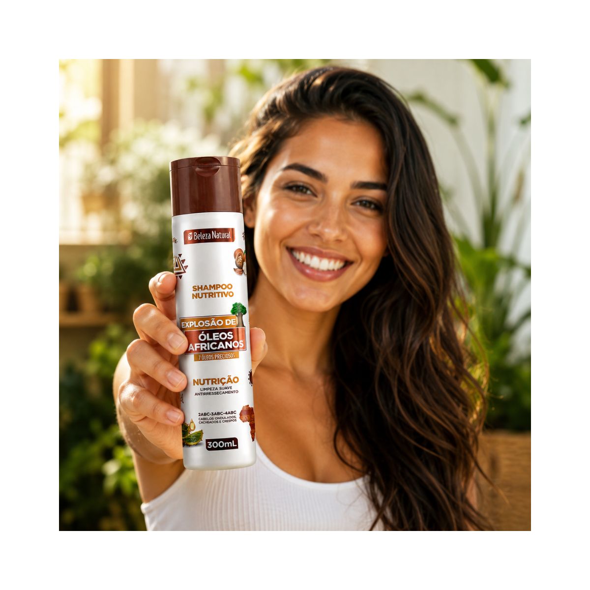 SHAMPOO EXPLOSÃO DE ÓLEOS AFRICANOS BELEZA NATURAL 300ML