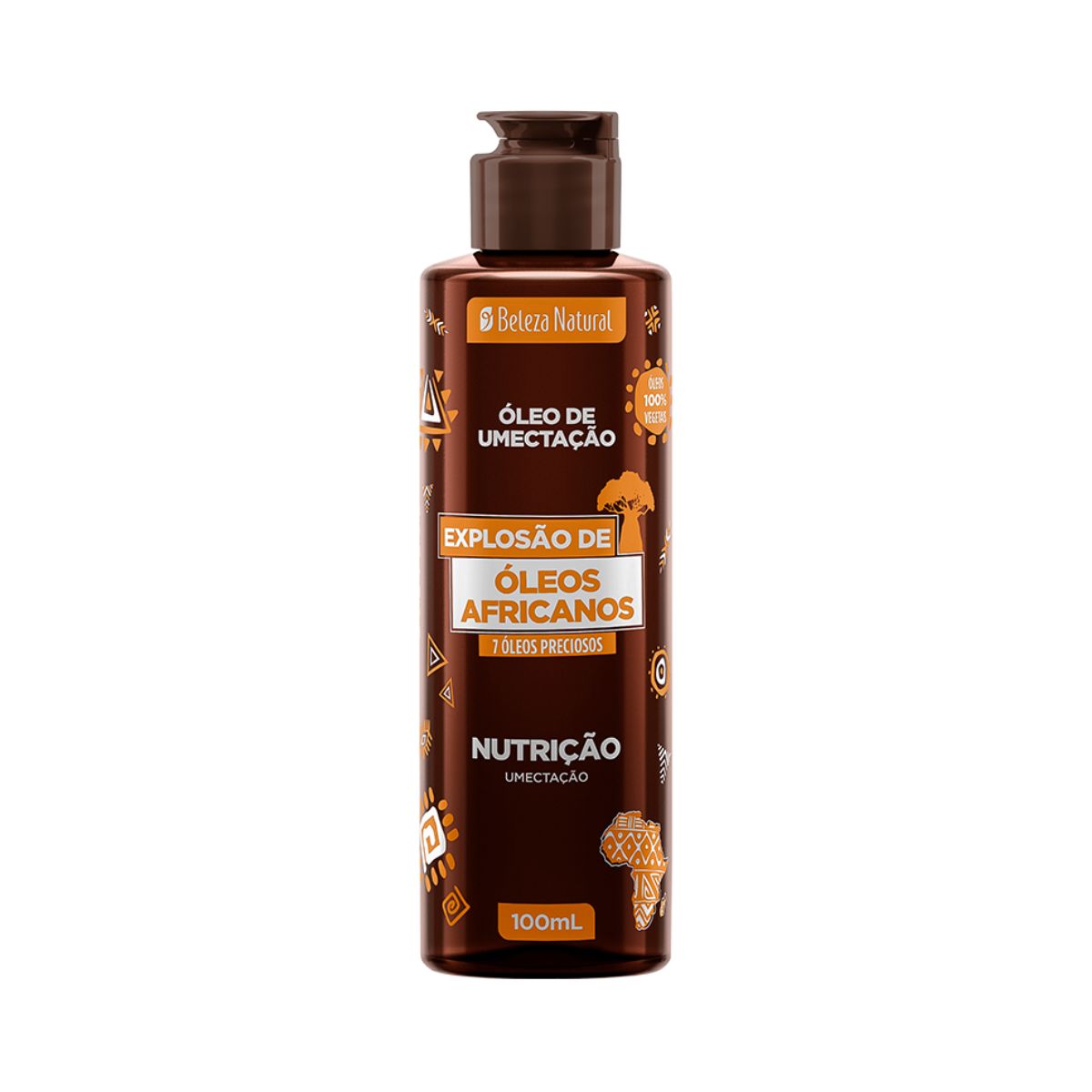 ÓLEO DE UMECTAÇÃO EXPLOSÃO DE ÓLEOS AFRICANOS BELEZA NATURAL 100ML
