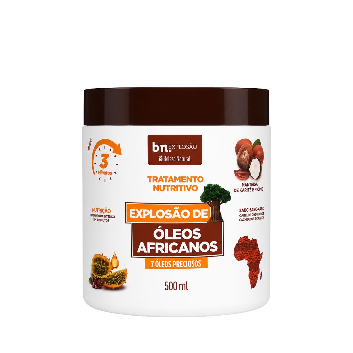 TRATAMENTO NUTRITIVO EXPLOSÃO DE ÓLEOS AFRICANOS BELEZA NATURAL 500G