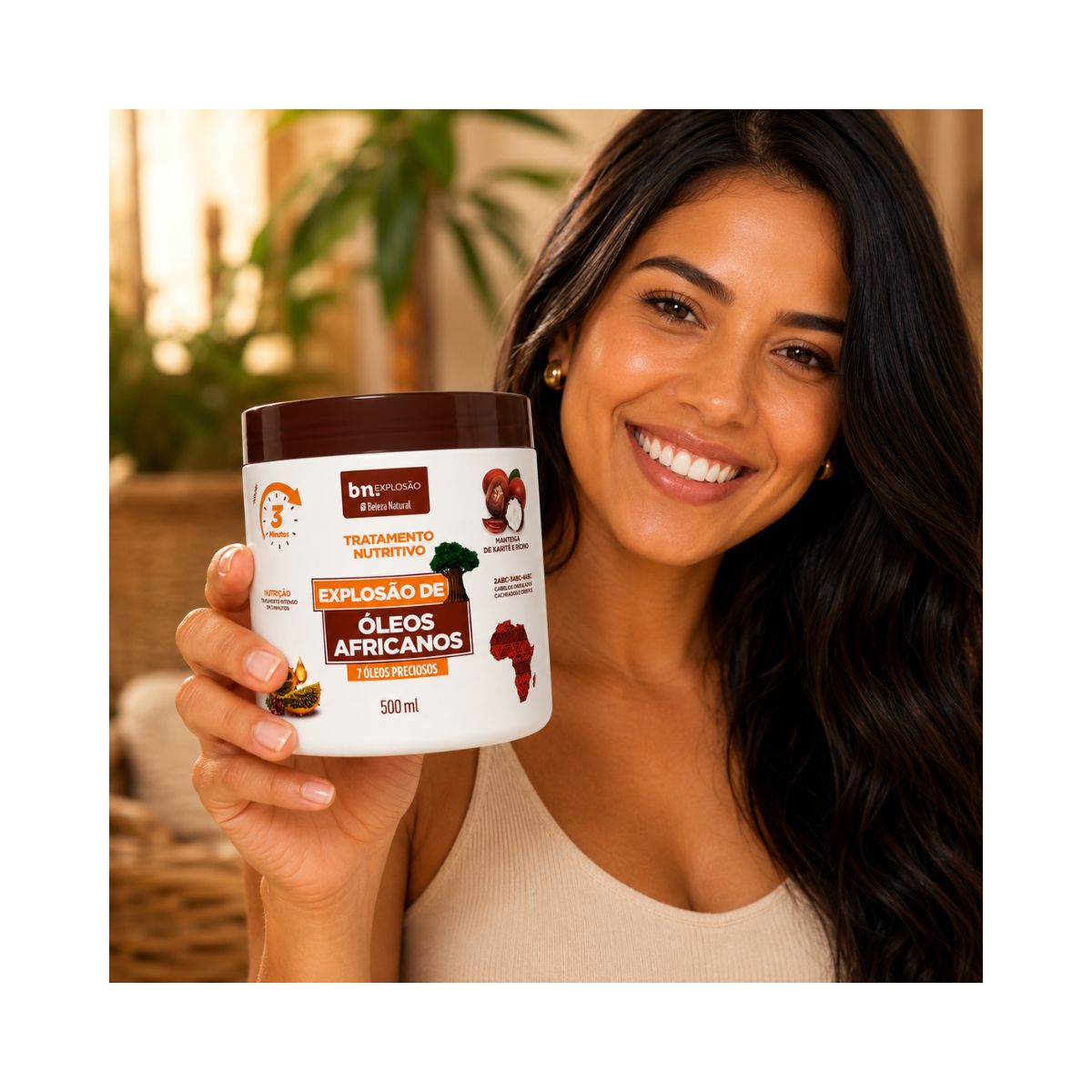 TRATAMENTO NUTRITIVO EXPLOSÃO DE ÓLEOS AFRICANOS BELEZA NATURAL 500G