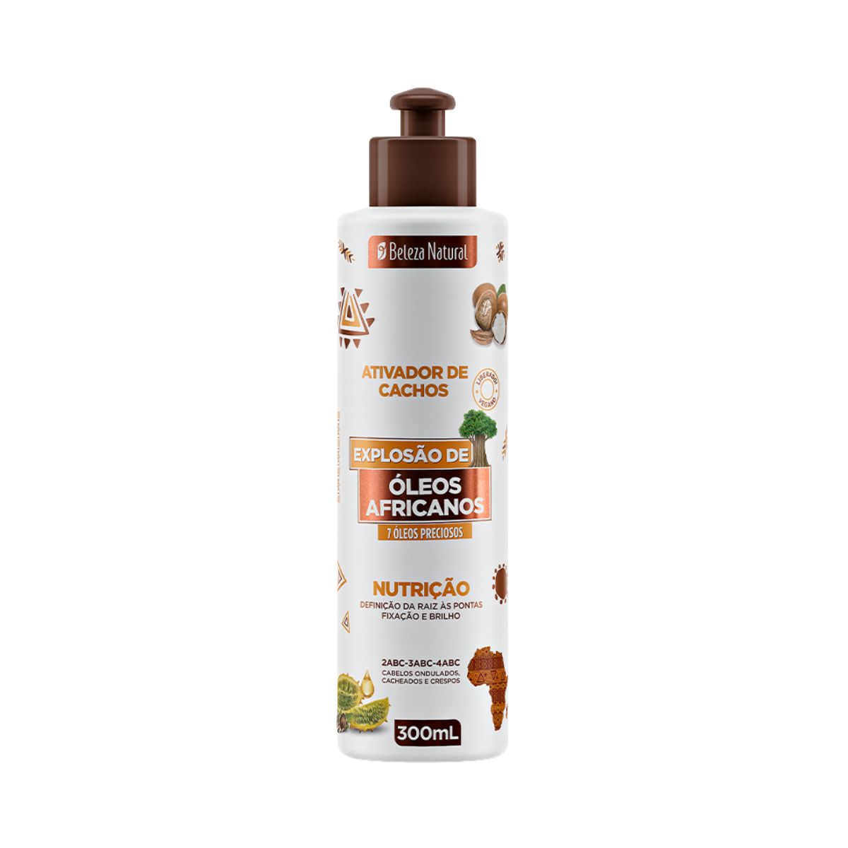 ATIVADOR DE CACHOS EXPLOSÃO DE ÓLEOS AFRICANOS BELEZA NATURAL 300ML