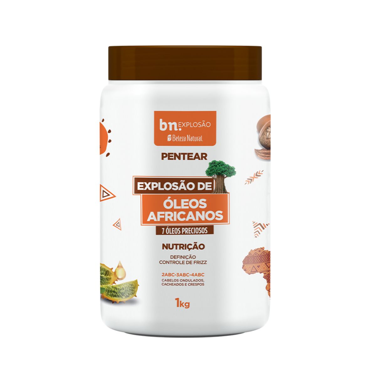 CREME DE PENTEAR EXPLOSÃO DE ÓLEOS AFRICANOS BELEZA NATURAL 1KG
