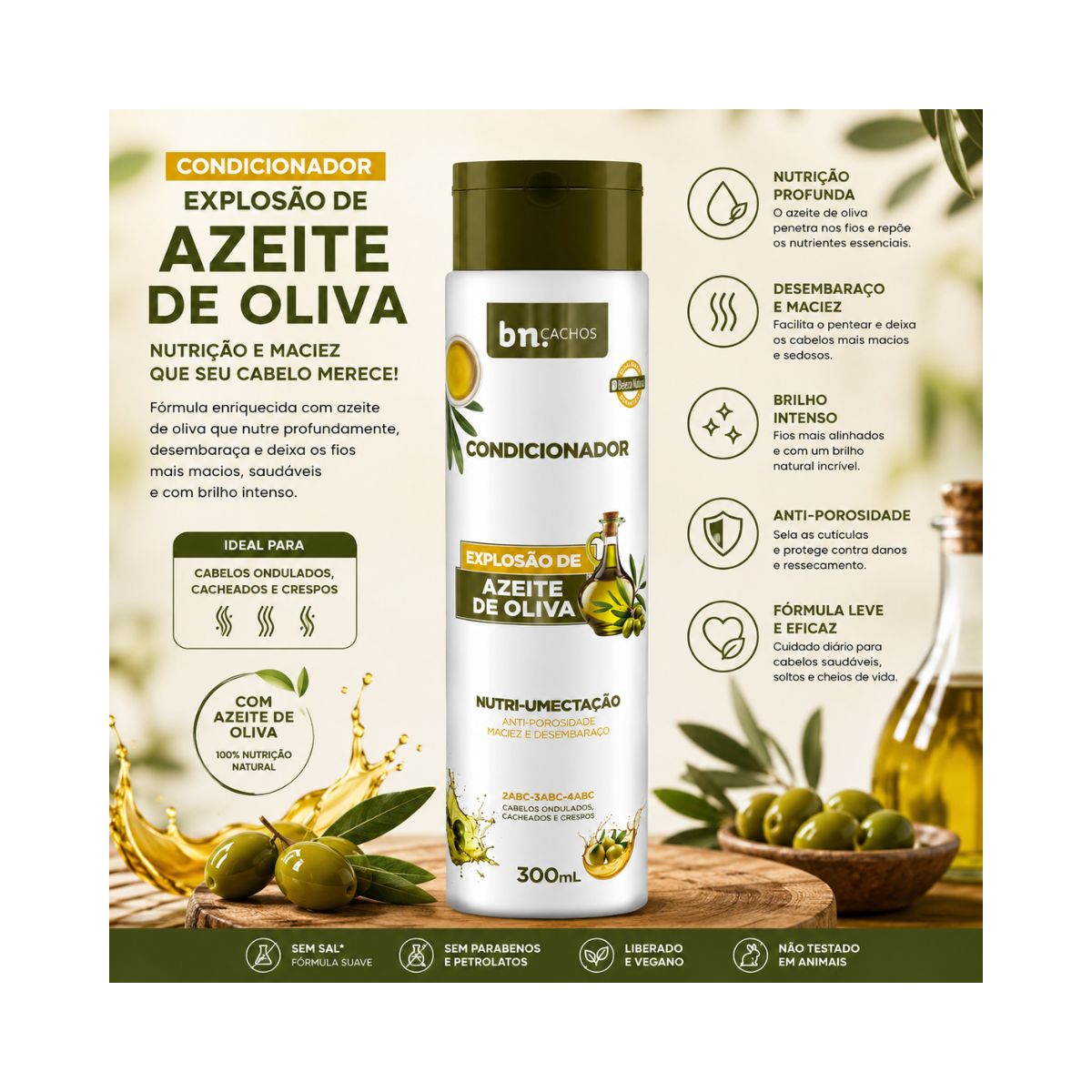 CONDICIONADOR EXPLOSÃO AZEITE DE OLIVA BELEZA NATURAL 300ML
