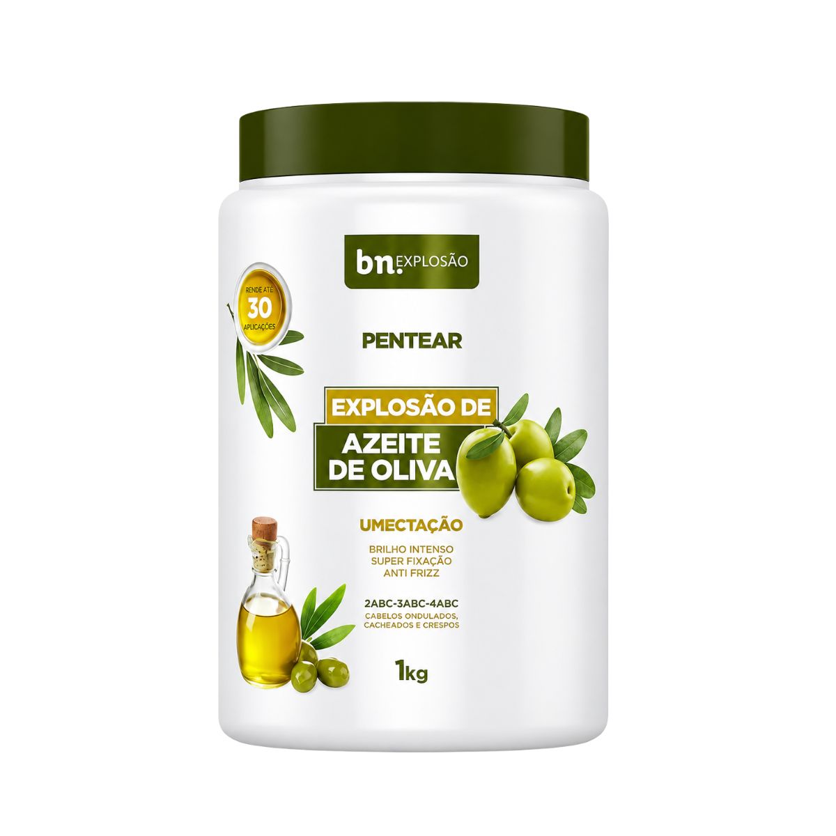 CREME DE PENTEAR EXPLOSÃO DE AZEITE DE OLIVA BELEZA NATURAL 1KG
