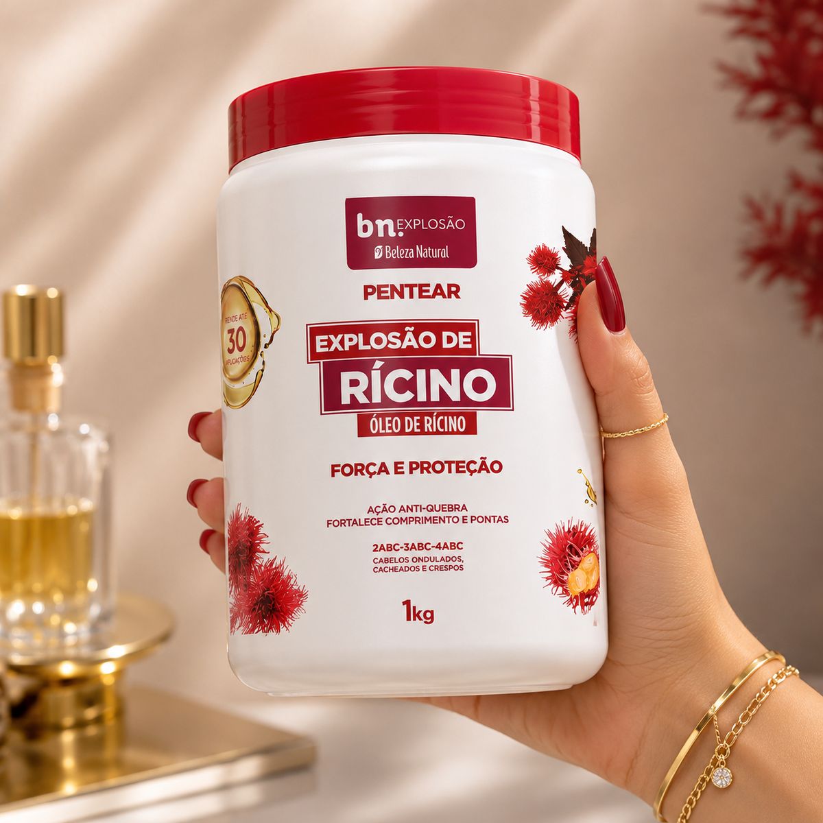 CREME DE PENTEAR EXPLOSÃO DE RÍCINO BELEZA NATURAL 1KG