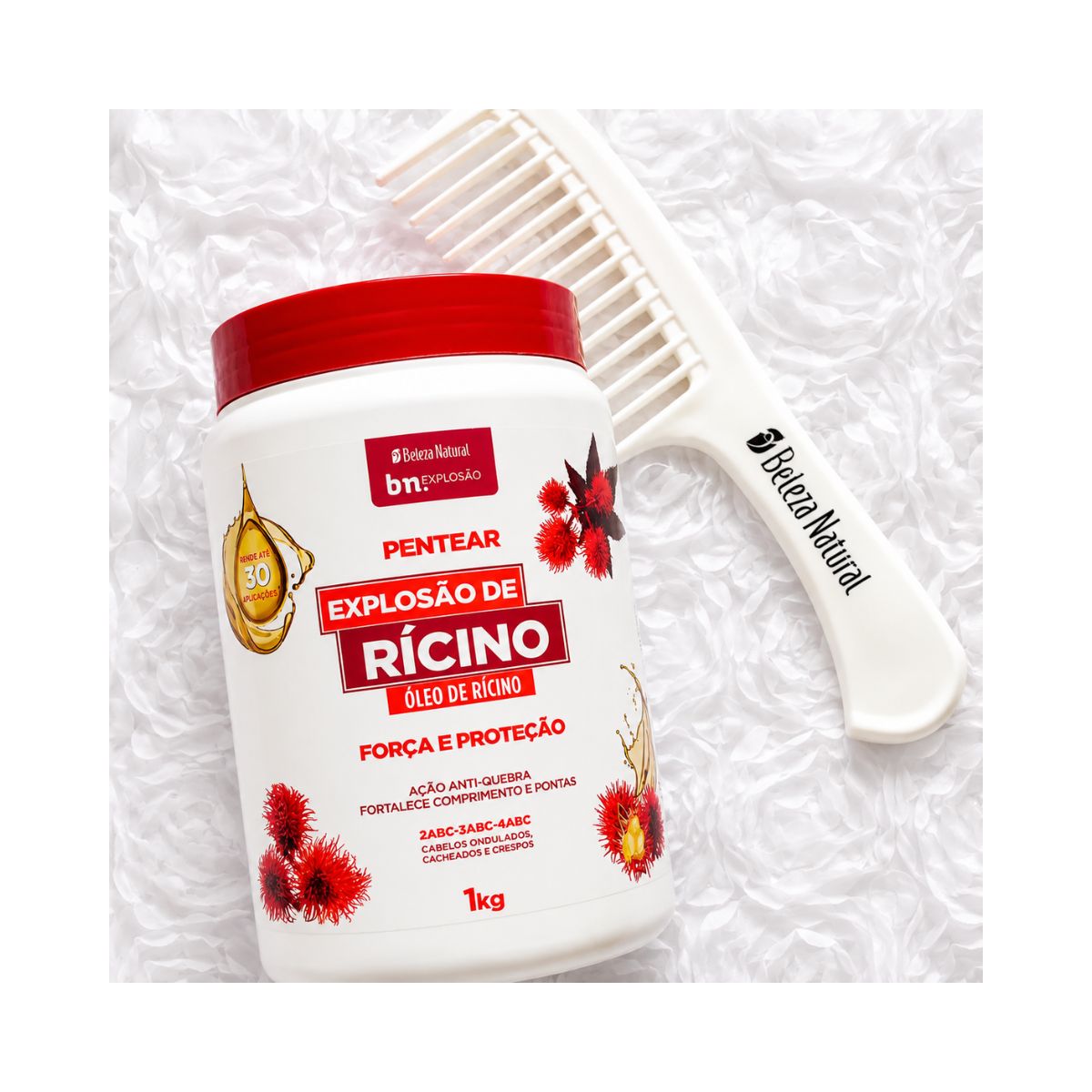 CREME DE PENTEAR EXPLOSÃO DE RÍCINO BELEZA NATURAL 1KG
