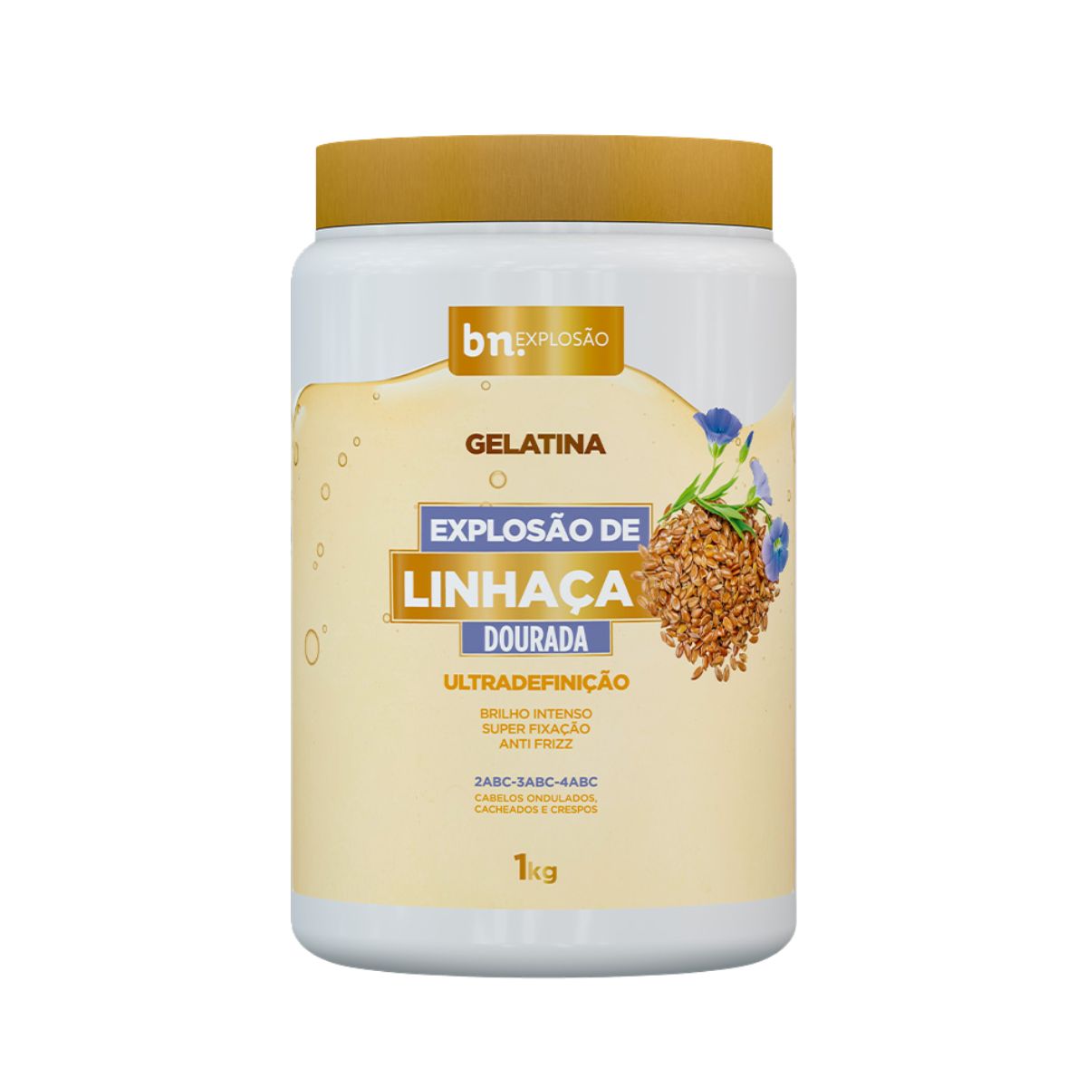 GELATINA EXPLOSÃO DE LINHAÇA DOURADA BELEZA NATURAL 1KG