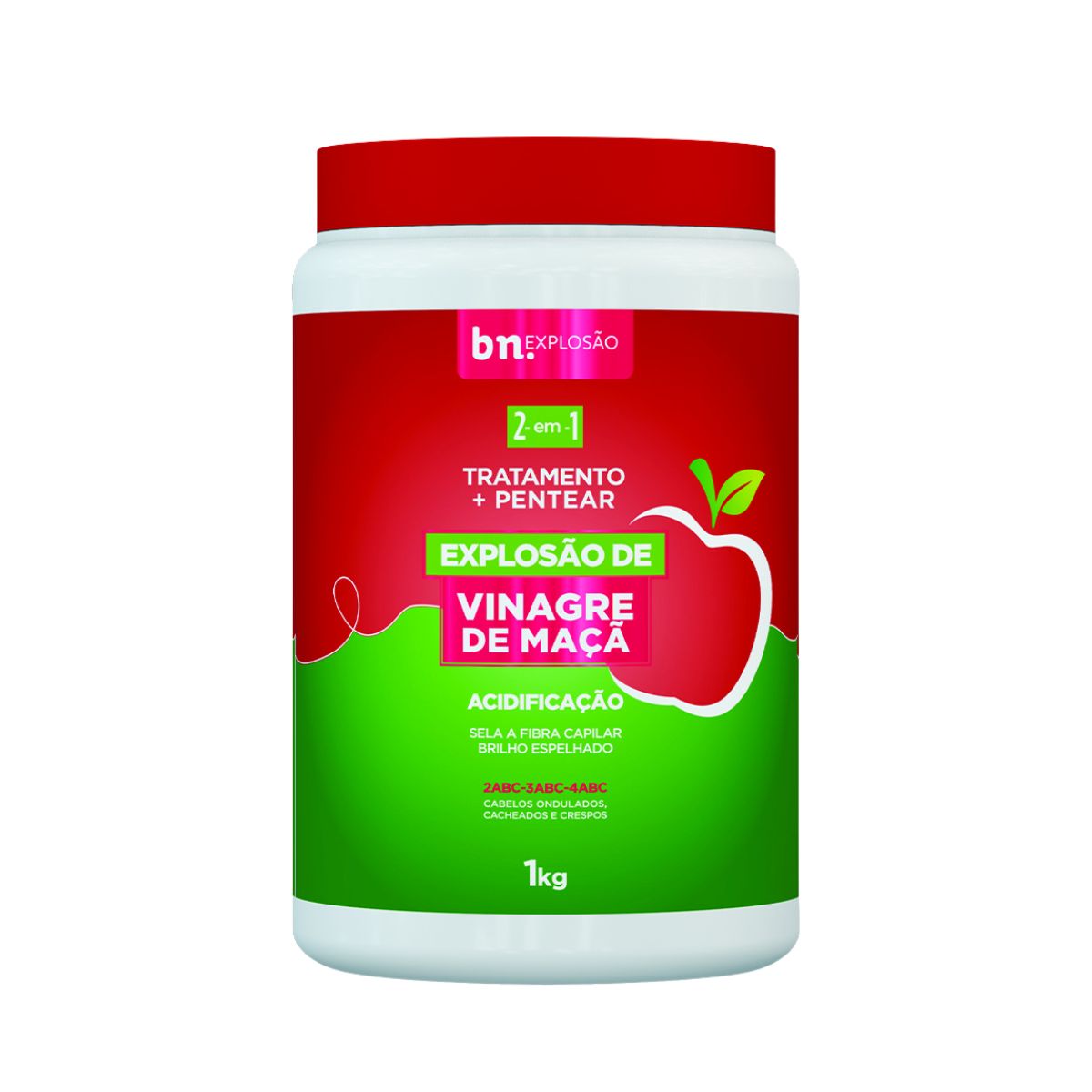 CREME DE PENTEAR EXPLOSÃO DE VINAGRE DE MAÇÃ BELEZA NATURAL 1KG