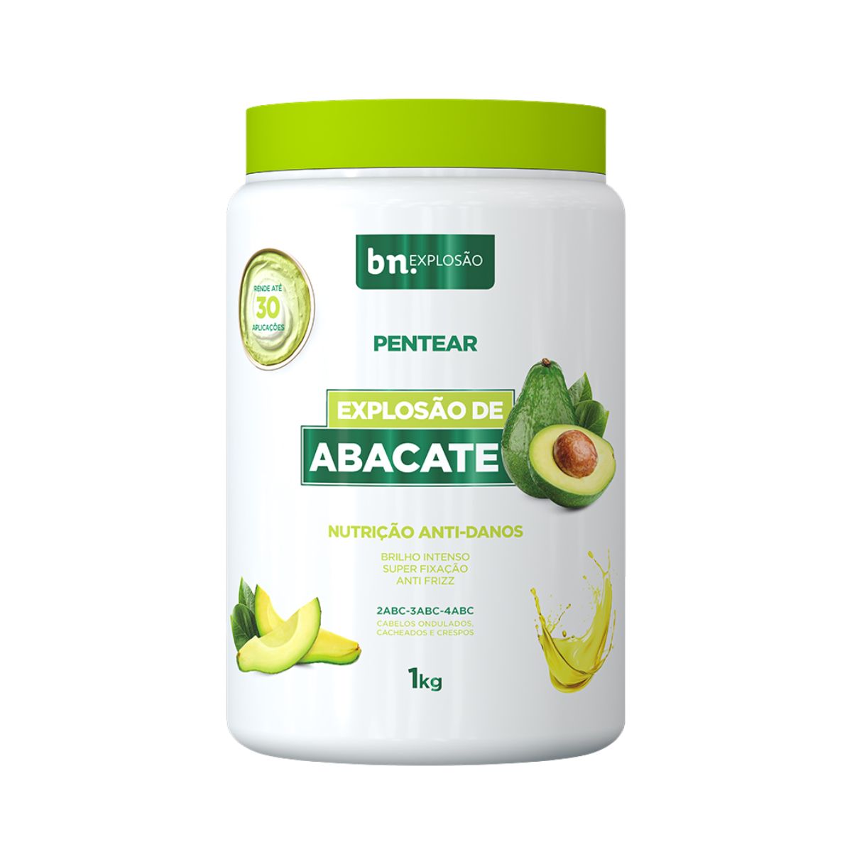 CREME DE PENTEAR EXPLOSÃO DE ABACATE BELEZA NATURAL 1KG