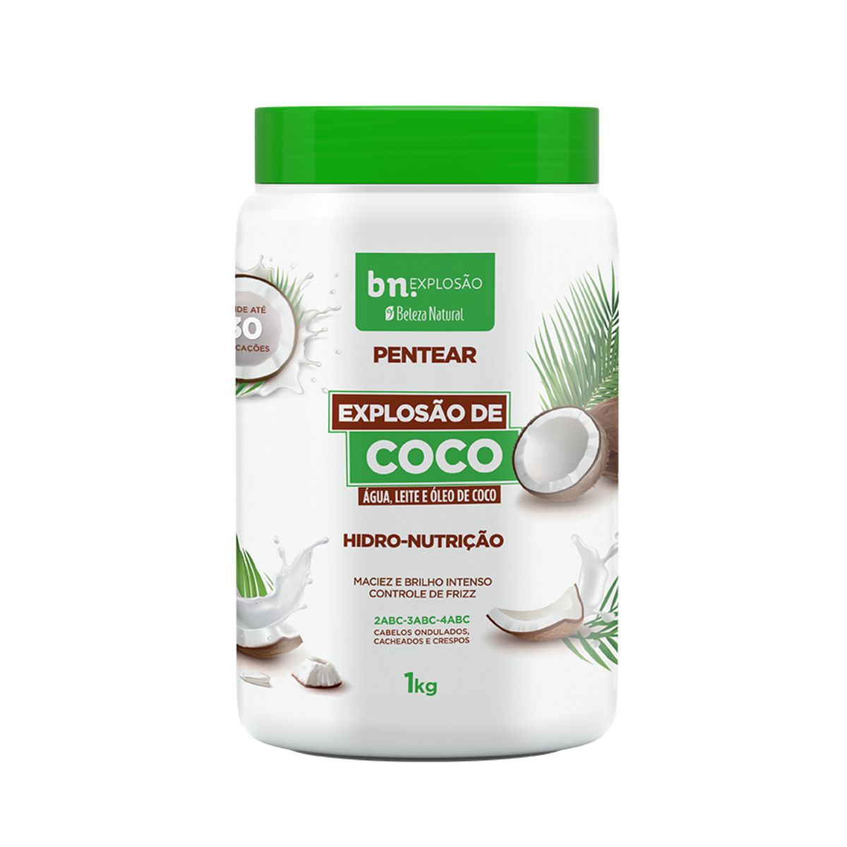 CREME DE PENTEAR EXPLOSÃO DE COCO BELEZA NATURAL 1KG