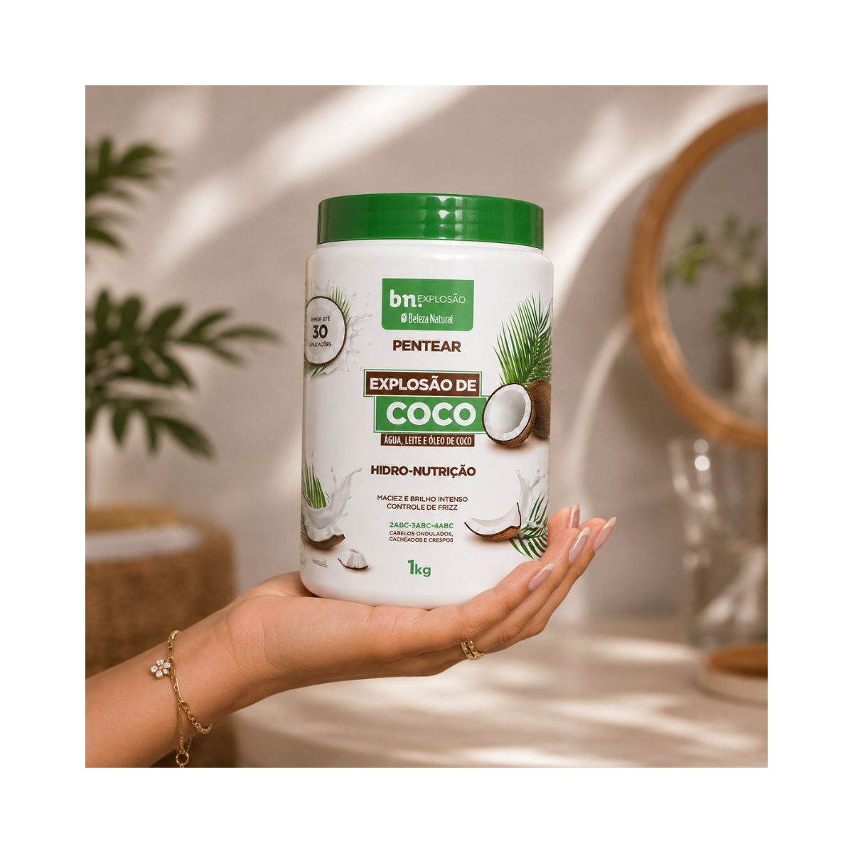 CREME DE PENTEAR EXPLOSÃO DE COCO BELEZA NATURAL 1KG