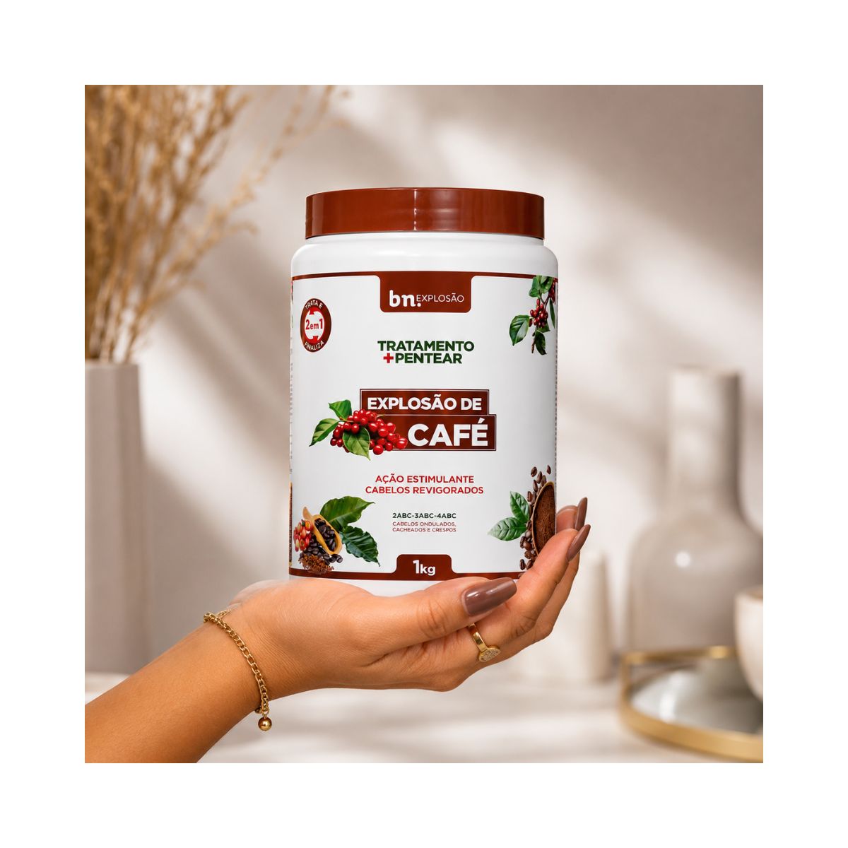 CREME DE PENTEAR EXPLOSÃO DE CAFÉ BELEZA NATURAL 1KG