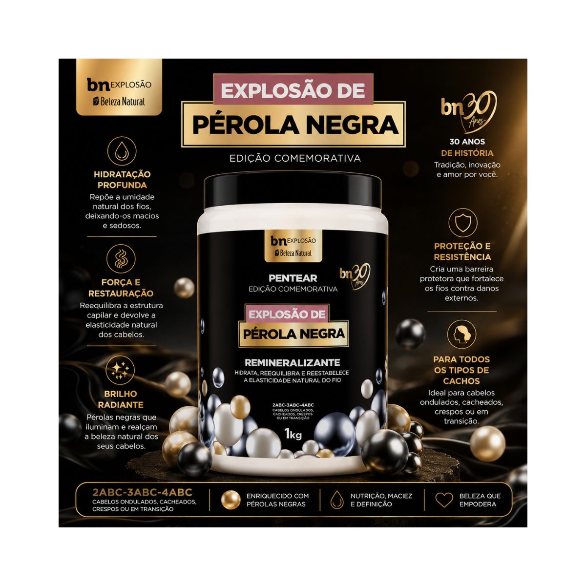 CREME DE PENTEAR EXPLOSÃO DE PÉROLA BELEZA NATURAL 1KG
