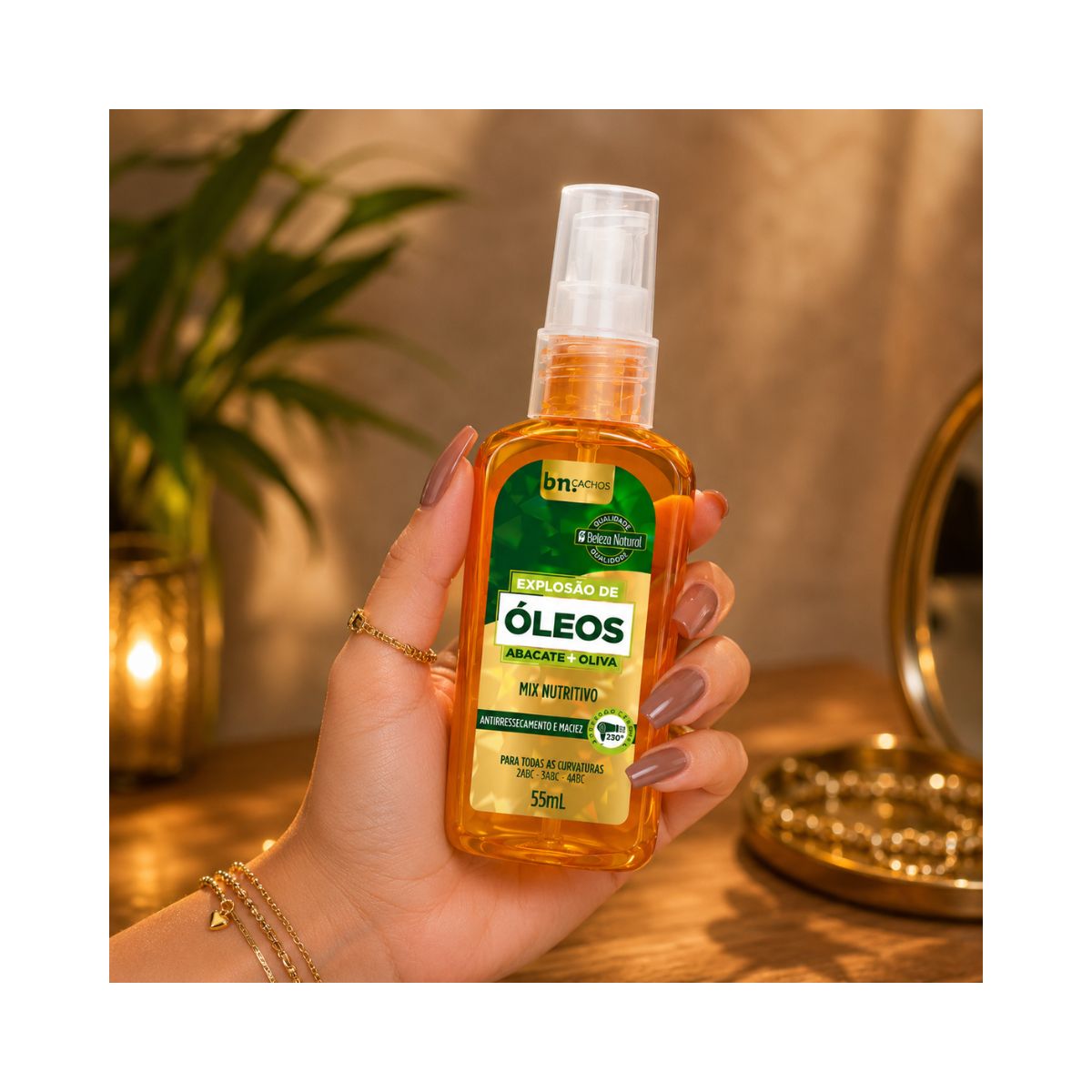 EXPLOSÃO ÓLEOS ABACATE E OLIVA BELEZA NATURAL 55ML