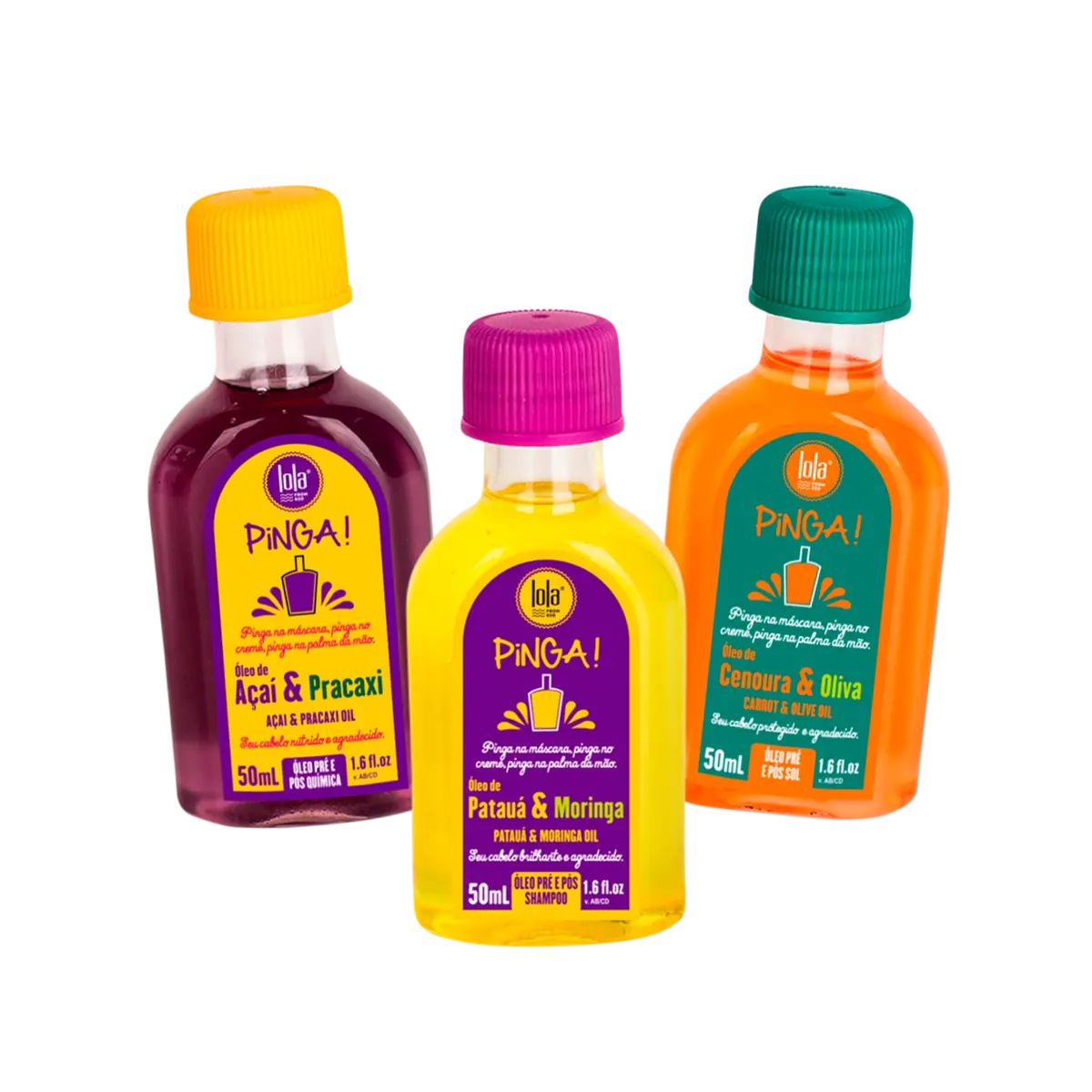 KIT ÓLEO PINGA AÇAI & PRACAXI LOLA 55ML COM 2 AMPOLAS NATUHAIR