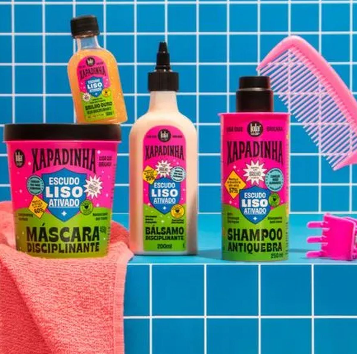 KIT ÓLEO XAPADINHA DISCIPLINANTE LOLA 50ML COM 2 AMPOLAS NATUHAIR