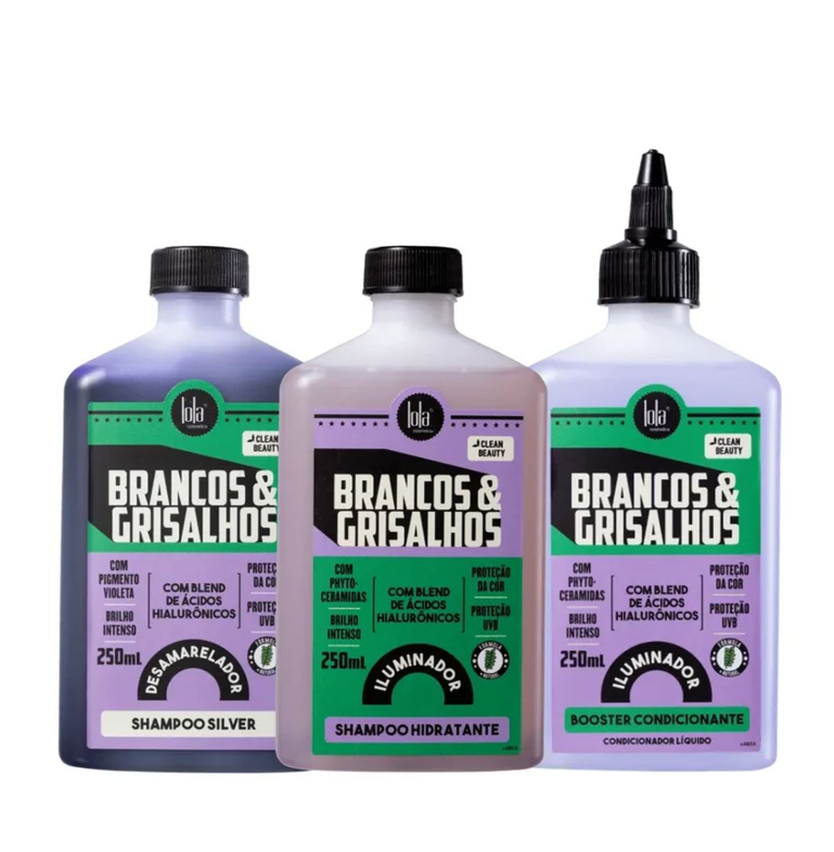 KIT SHAMPOO HIDRAT BRANCOS E GRISALHOS LOLA 250ML COM 2 AMPOLAS NATUHAIR