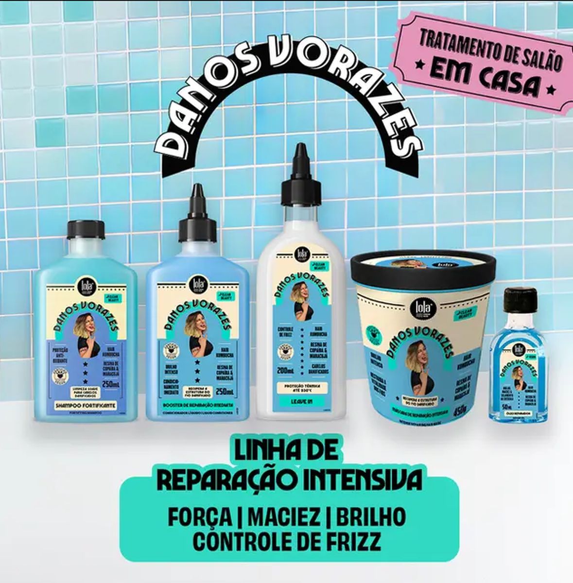 KIT SHAMPOO DANOS VORAZES LOLA 250ML COM 2 AMPOLAS NATUHAIR