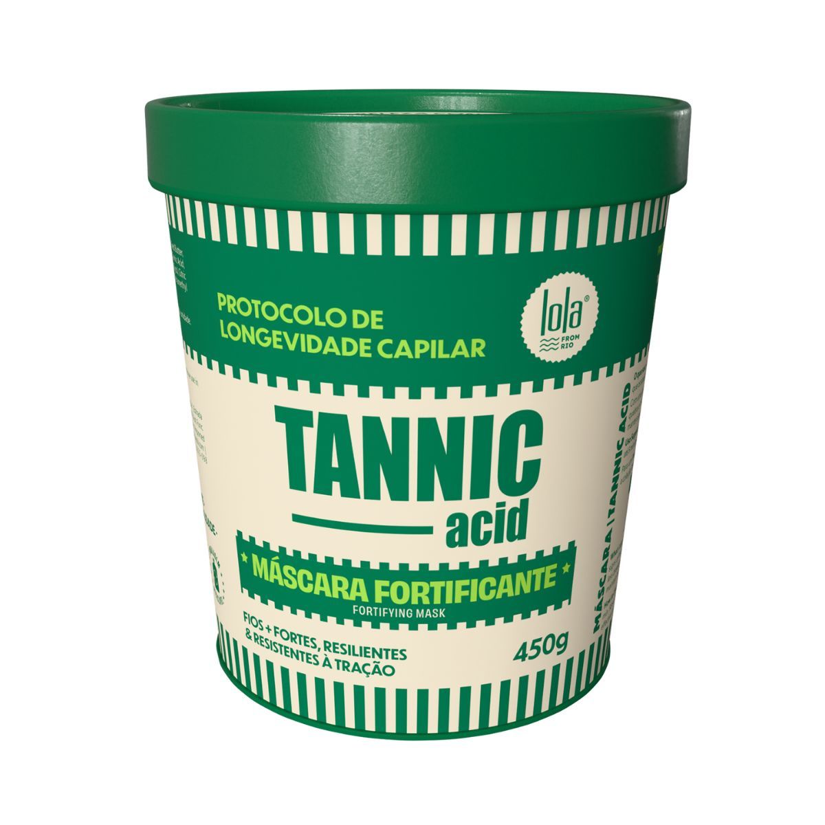 KIT MÁSCARA LOLA FROM RIO FORTIFICANTE TANNIC ACID 450G COM 2 AMPOLAS NATUHAIR