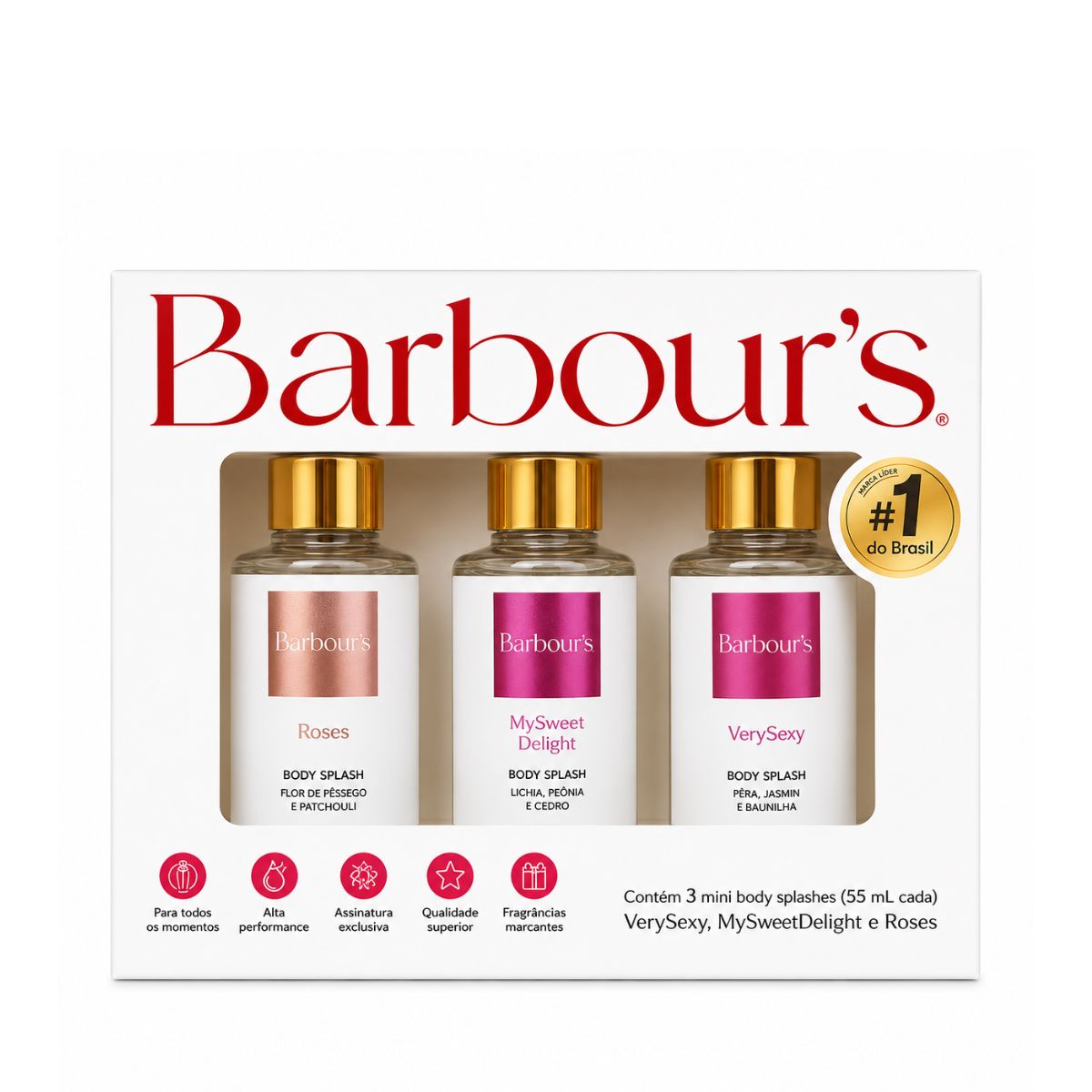 KIT BODY SPLASH ROSES, MY SWEET DELIGHT E VERY SEXY BARBOUS 55ML