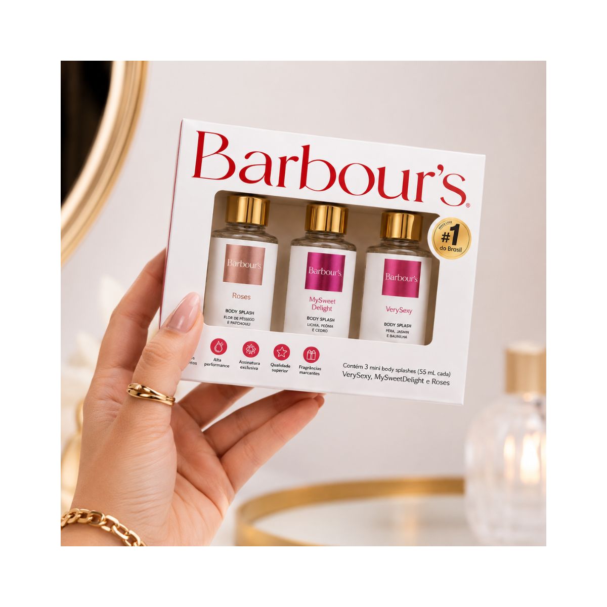 KIT BODY SPLASH ROSES, MY SWEET DELIGHT E VERY SEXY BARBOUS 55ML
