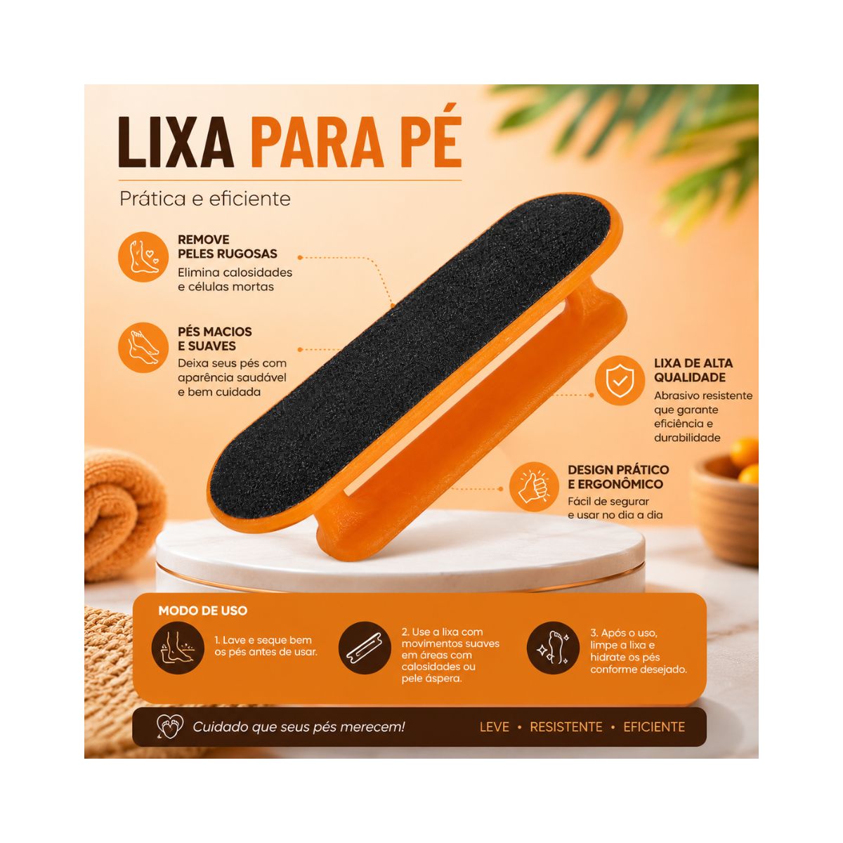 LIXA PARA PÉ RASKALO PRATICA CABO PLASTICO 1003