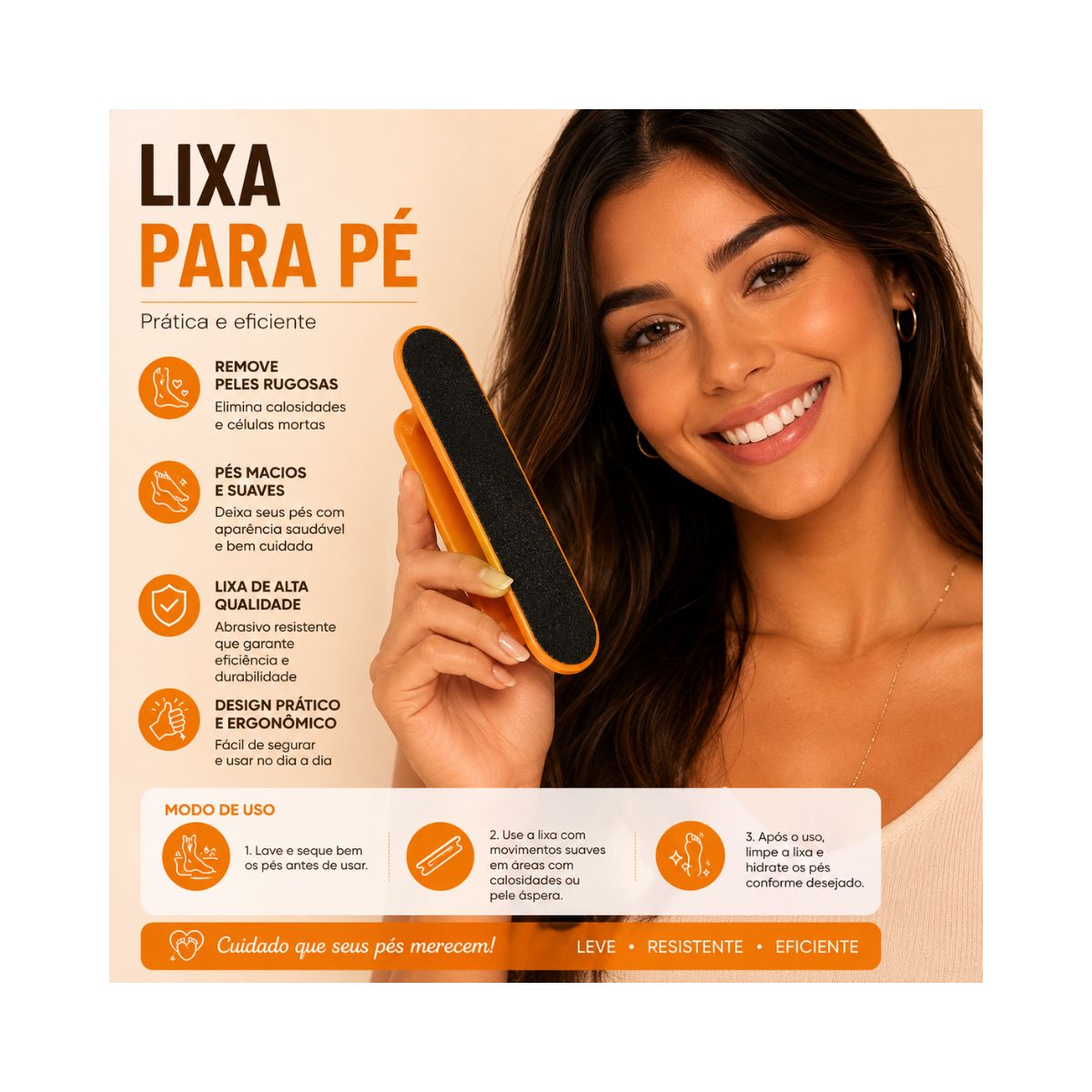 LIXA PARA PÉ RASKALO PRATICA CABO PLASTICO 1003