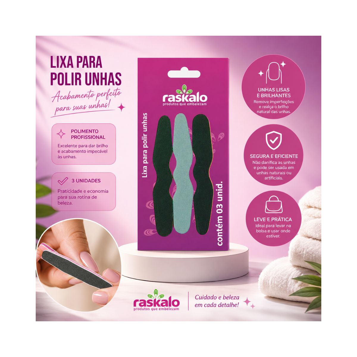 LIXA RASKALO PARA POLIR COM 3 UNIDADES 2403