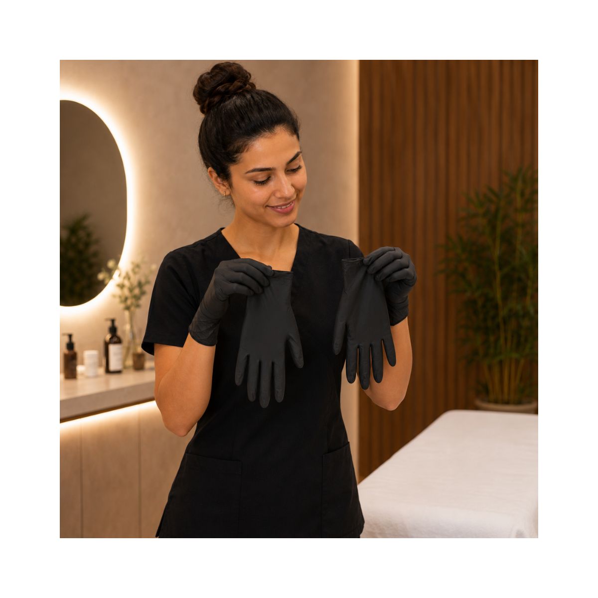 LUVA RASKALO BLACK NITRILICA P COM 5 PARES 5093