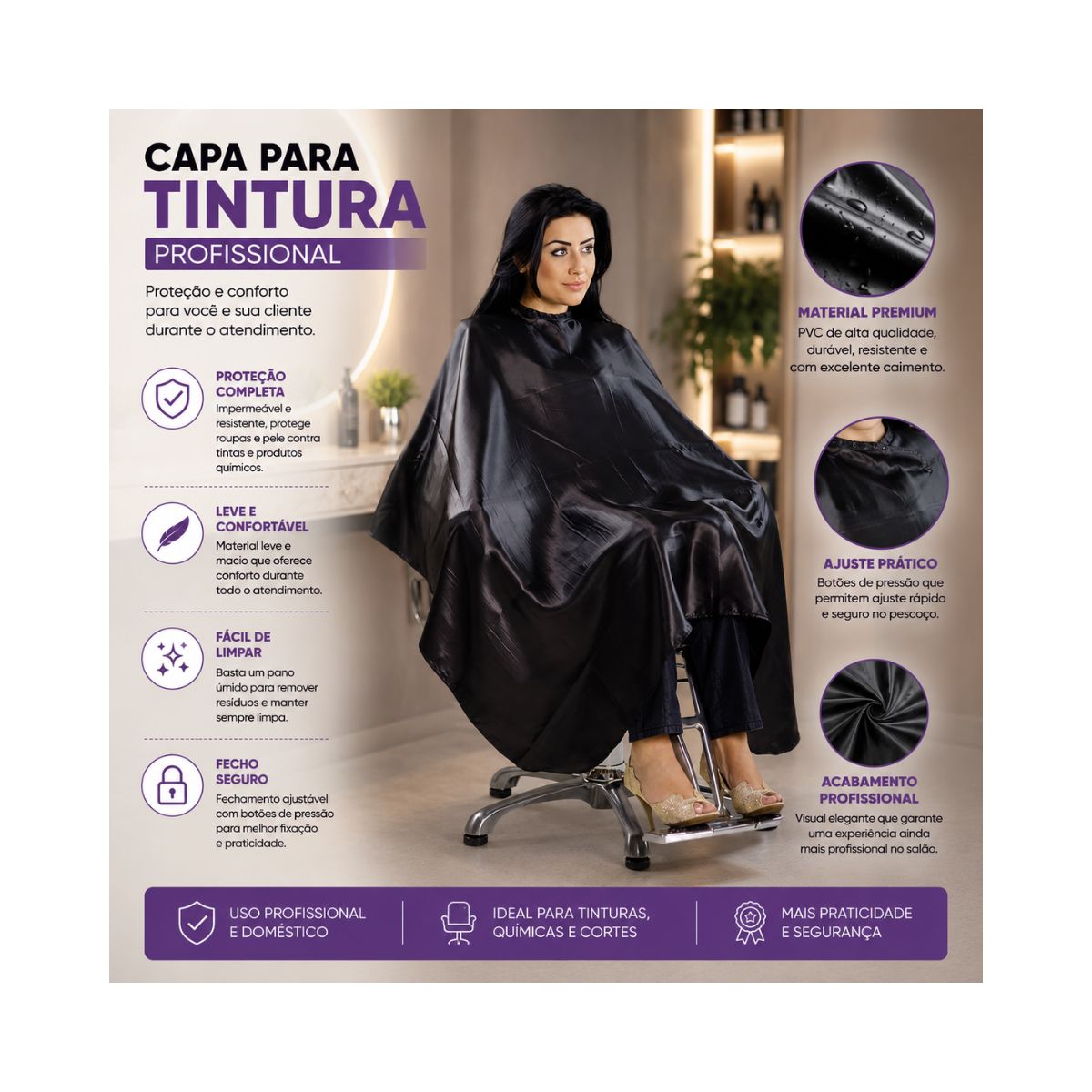 CAPA RASKALO PARA CORTE EM CETIM PRETA 5107