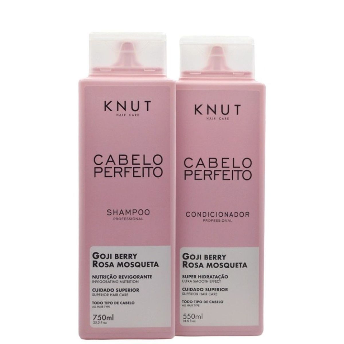 KIT KNUT CABELO PERFEITO SH 750ML + COND 500ML + MÁSCARA 500G + ÓLEO BELLA