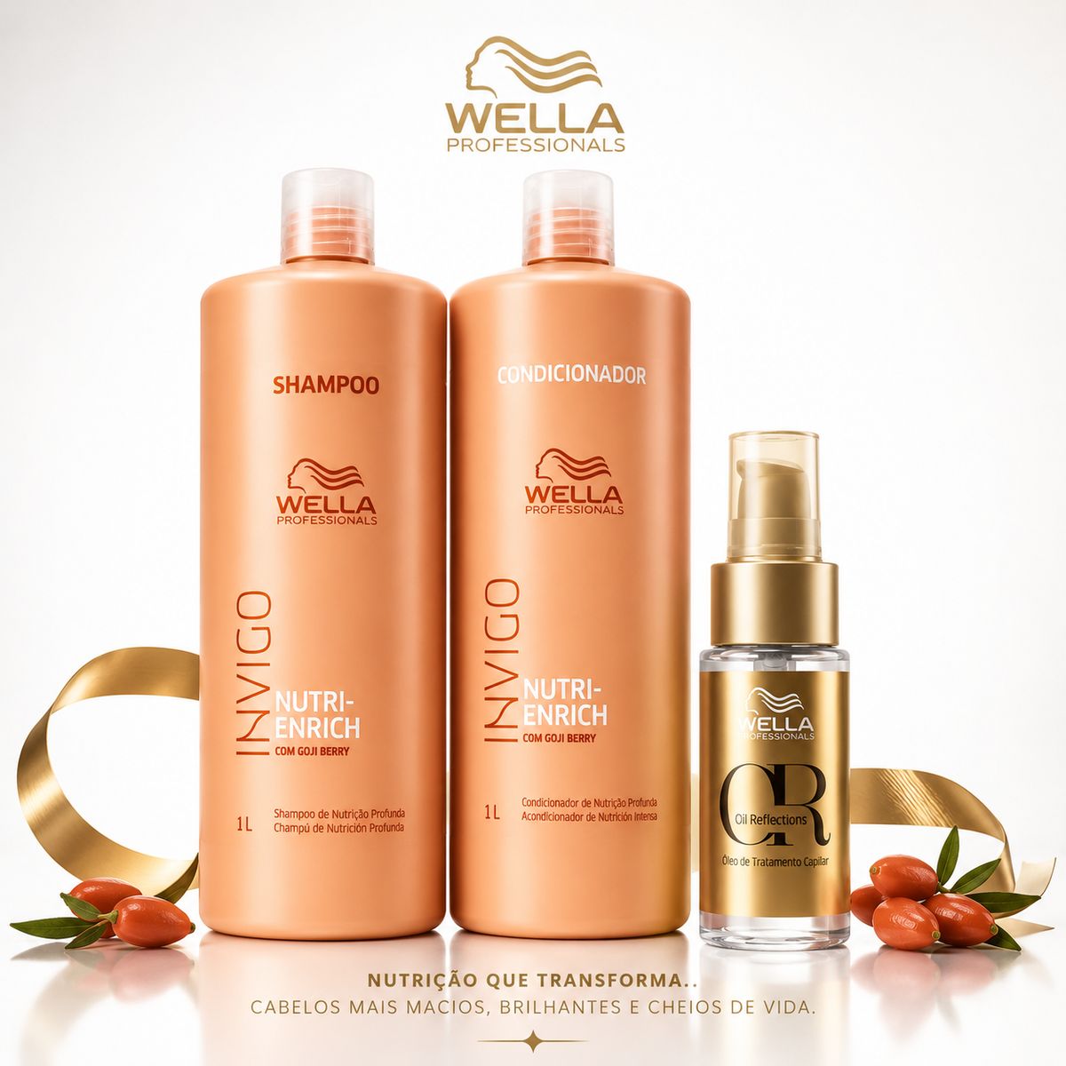 KIT WELLA NUTRI ENRICH SH 1L + COND 1L + OIL REFLECTIONS 30ML