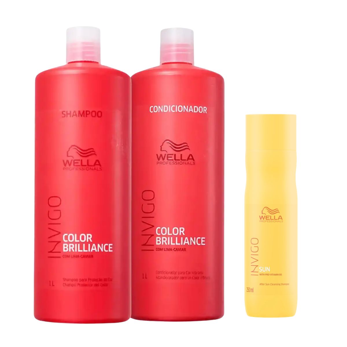 KIT WELLA COLOR BRILLIANCE SH 1L + COND 1L + SH SUN 250ML (MIMO)
