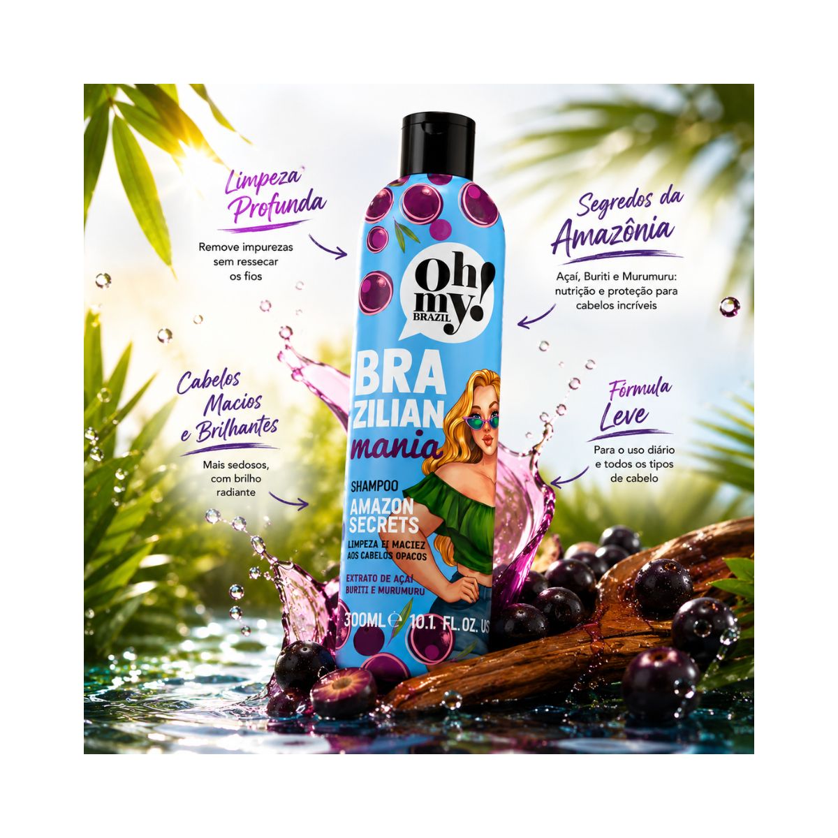 SHAMPOO AMAZON SECRETS BRAZILIAN MANIA OH MY 300ML
