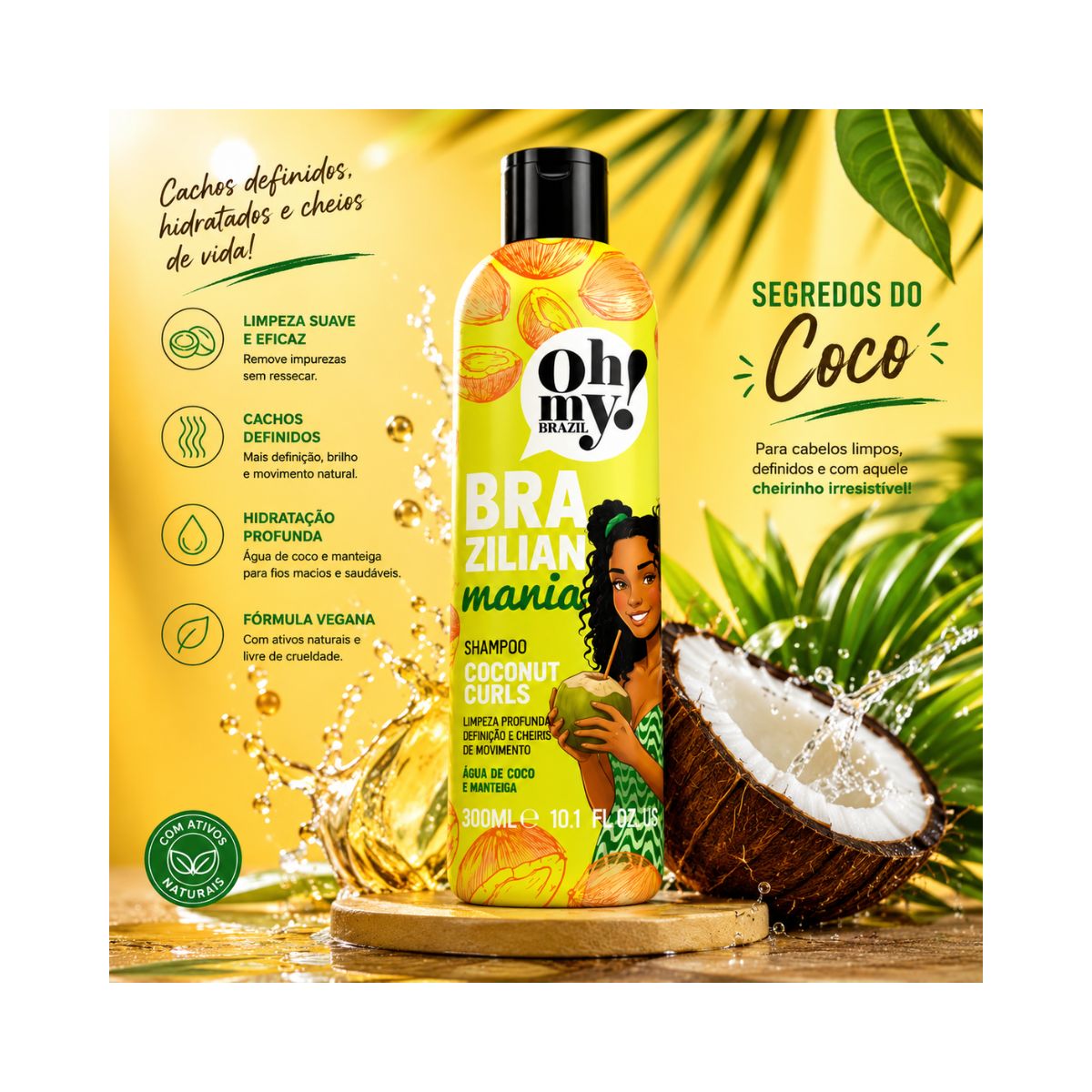 SHAMPOO COCONUT CURLS BRAZILIAN MANIA OH MY 300ML