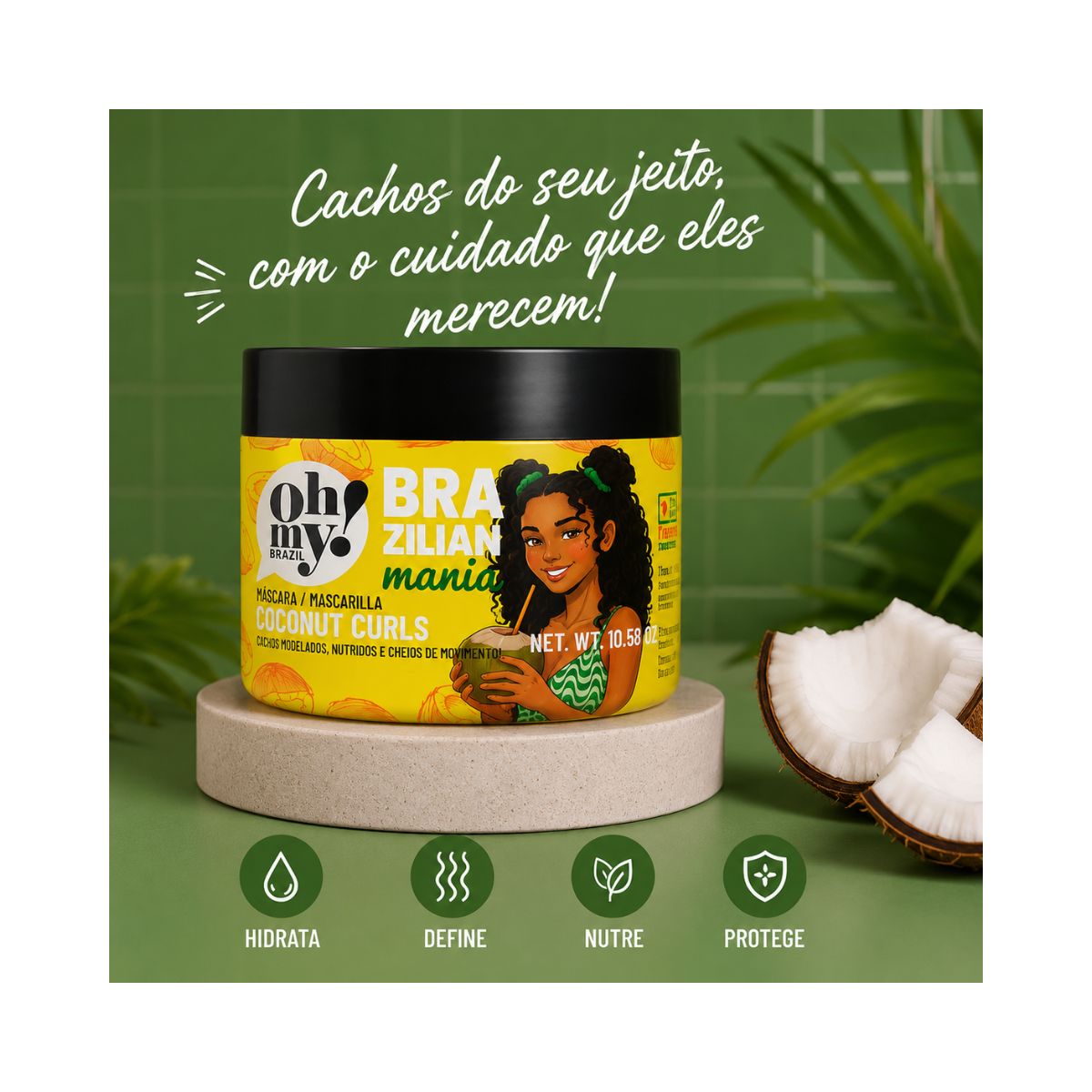 MÁSCARA COCONUT CURLS BRAZILIAN MANIA OH MY 300G
