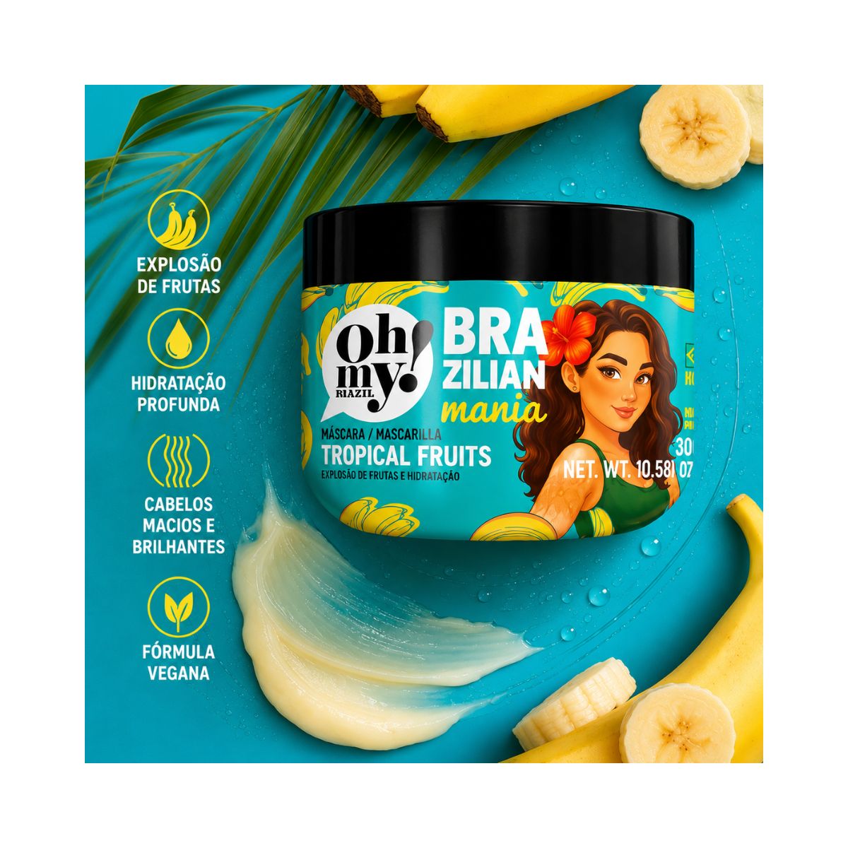 MÁSCARA TROPICAL FRUITS BRAZILIAN MANIA OH MY 300G