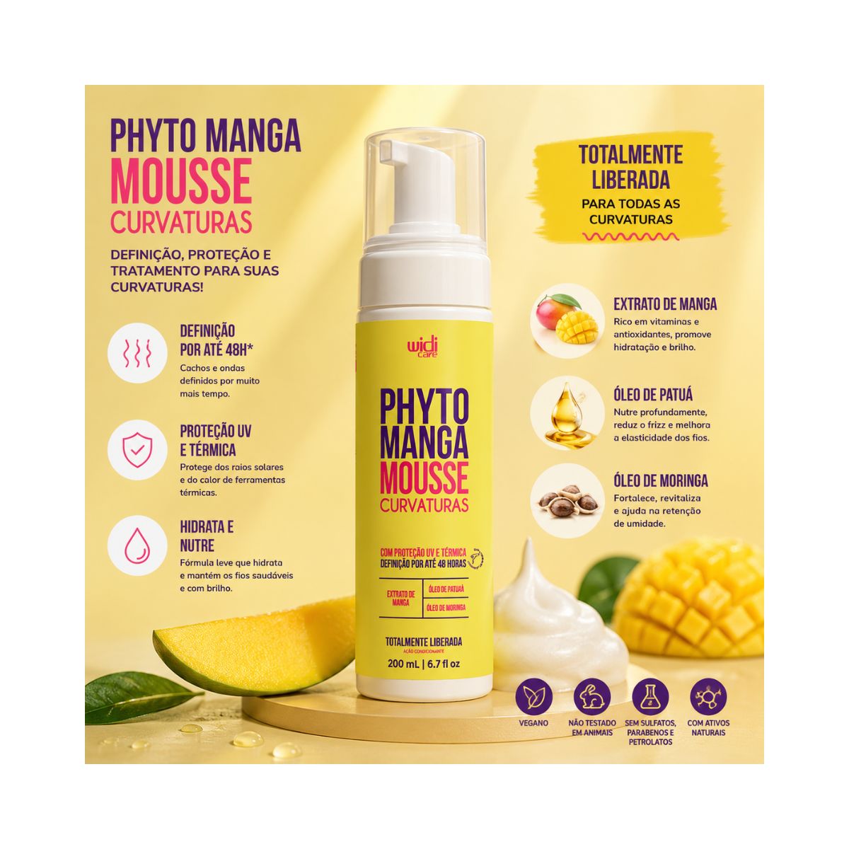 MOUSSE CURVATURAS PHYTOMANGA WIDI CARE 200ML