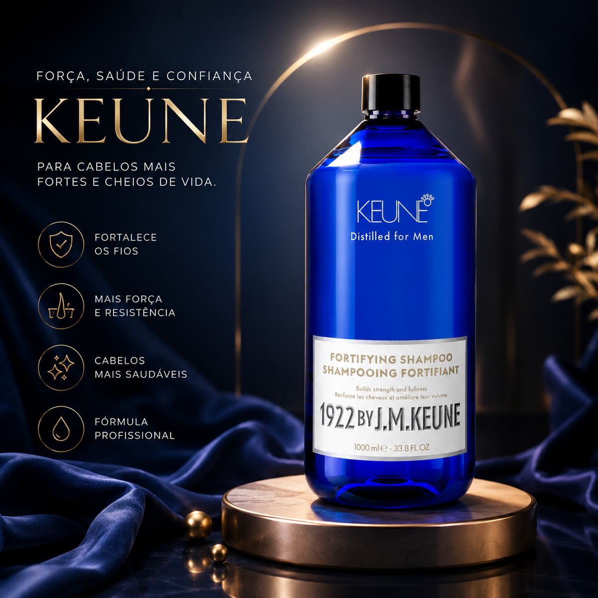 KIT SHAMPOO FORTIFYING ANTIQUEDA KEUNE 1000ML COM MINIATURA SORTIDA