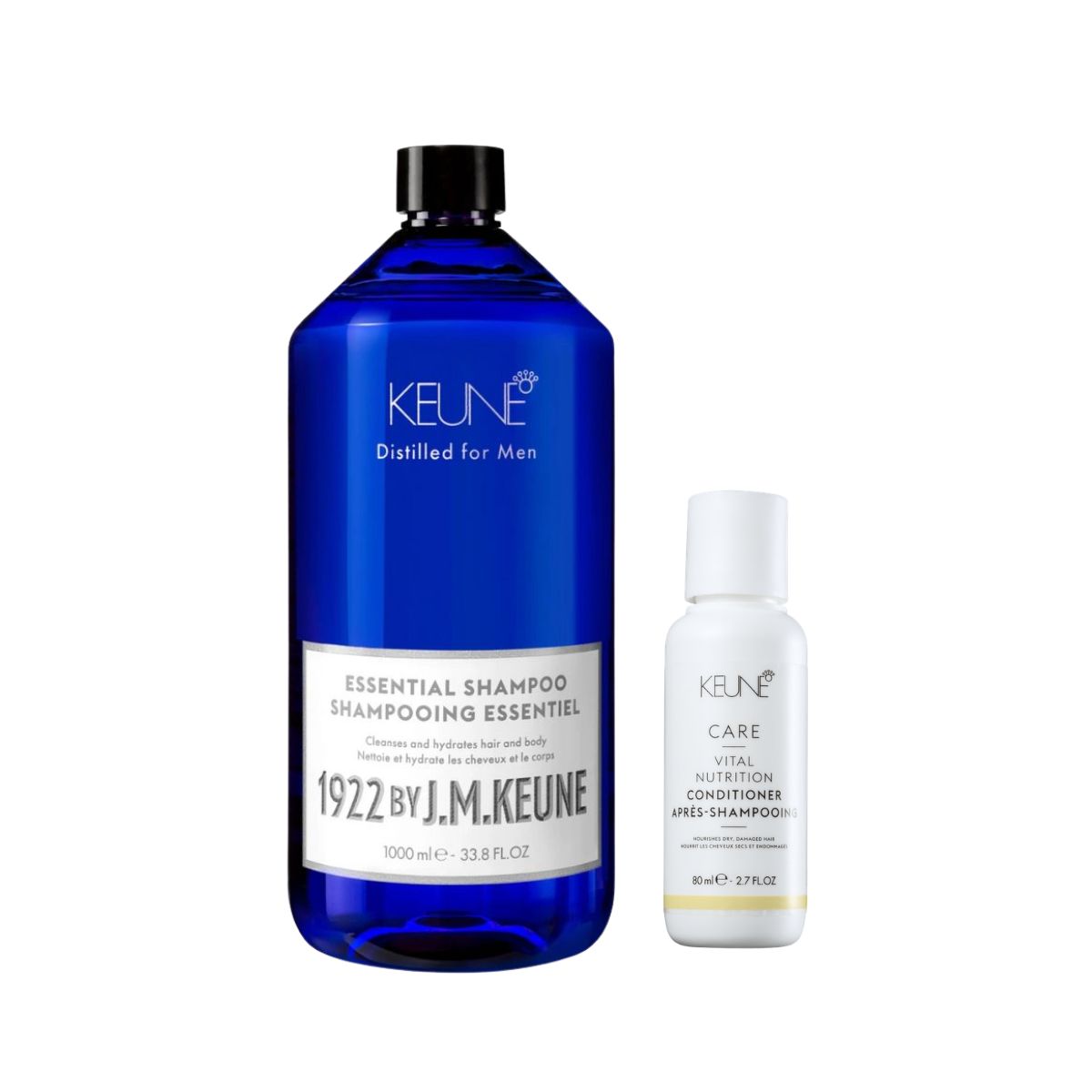 KIT SHAMPOO ESSENTIAL USO DIÁRIO KEUNE 1000ML COM MINIATURA SORTIDA