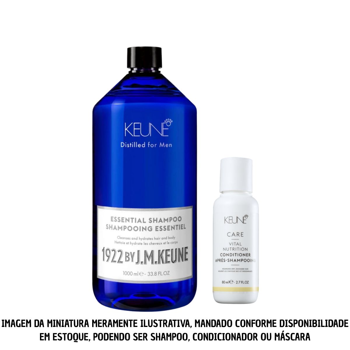 KIT SHAMPOO ESSENTIAL USO DIÁRIO KEUNE 1000ML COM MINIATURA SORTIDA