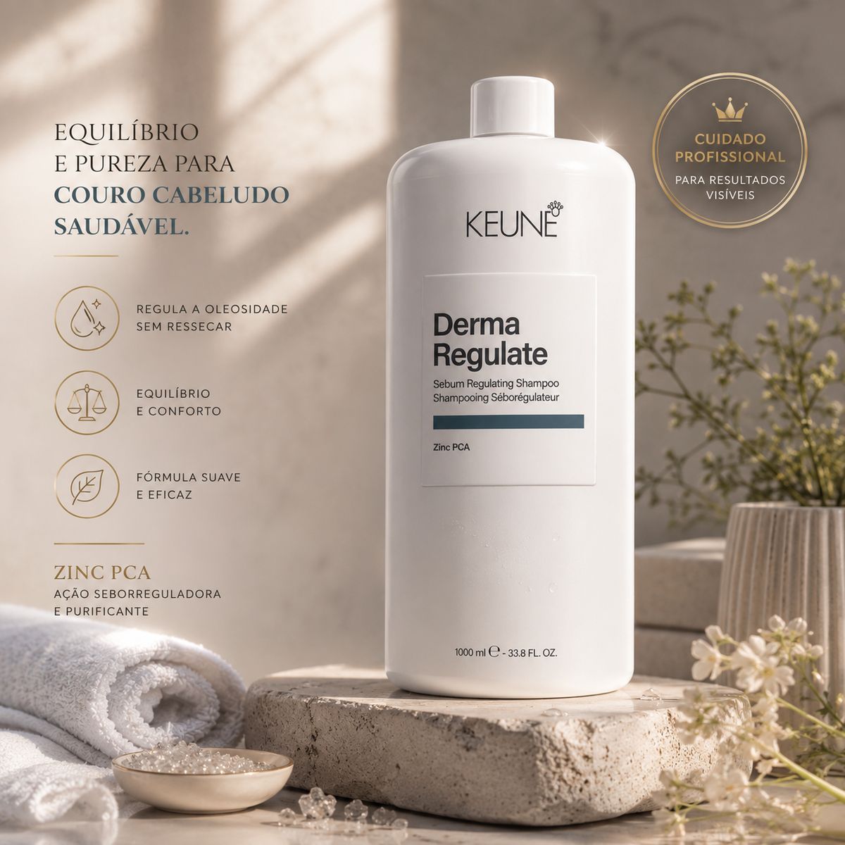 KIT SHAMPOO CARE DERMA REGULATE KEUNE 1000ML COM MINIATURA SORTIDA