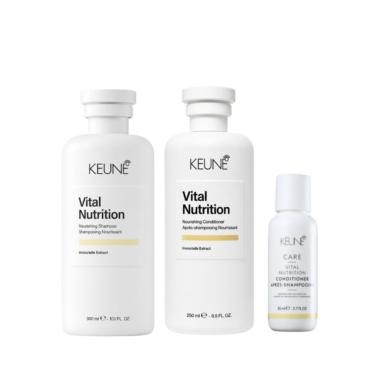 KIT KEUNE VITAL NUTRITION SH 300ML+COND 250ML COM MINIATURA SORTIDA
