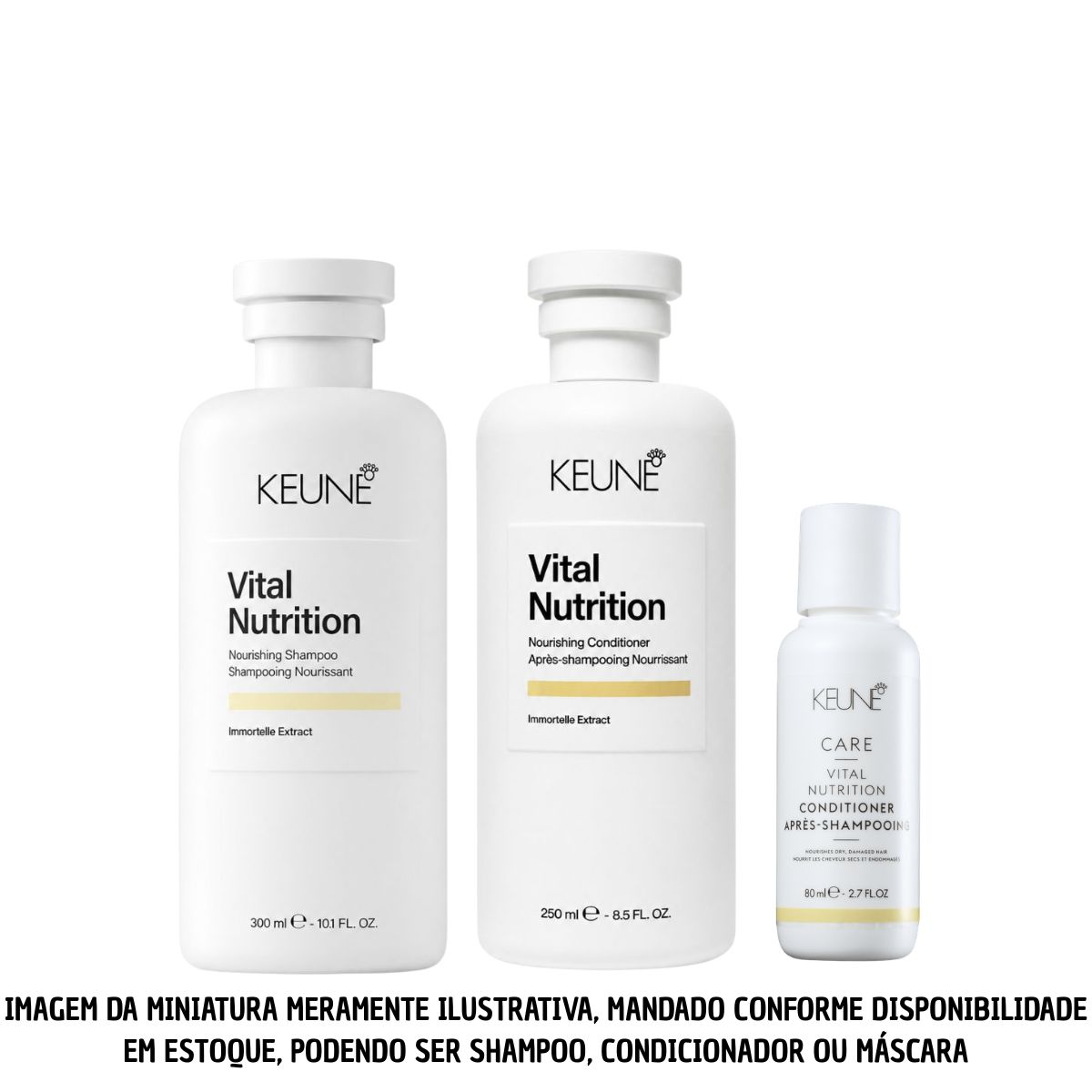 KIT KEUNE VITAL NUTRITION SH 300ML+COND 250ML COM MINIATURA SORTIDA