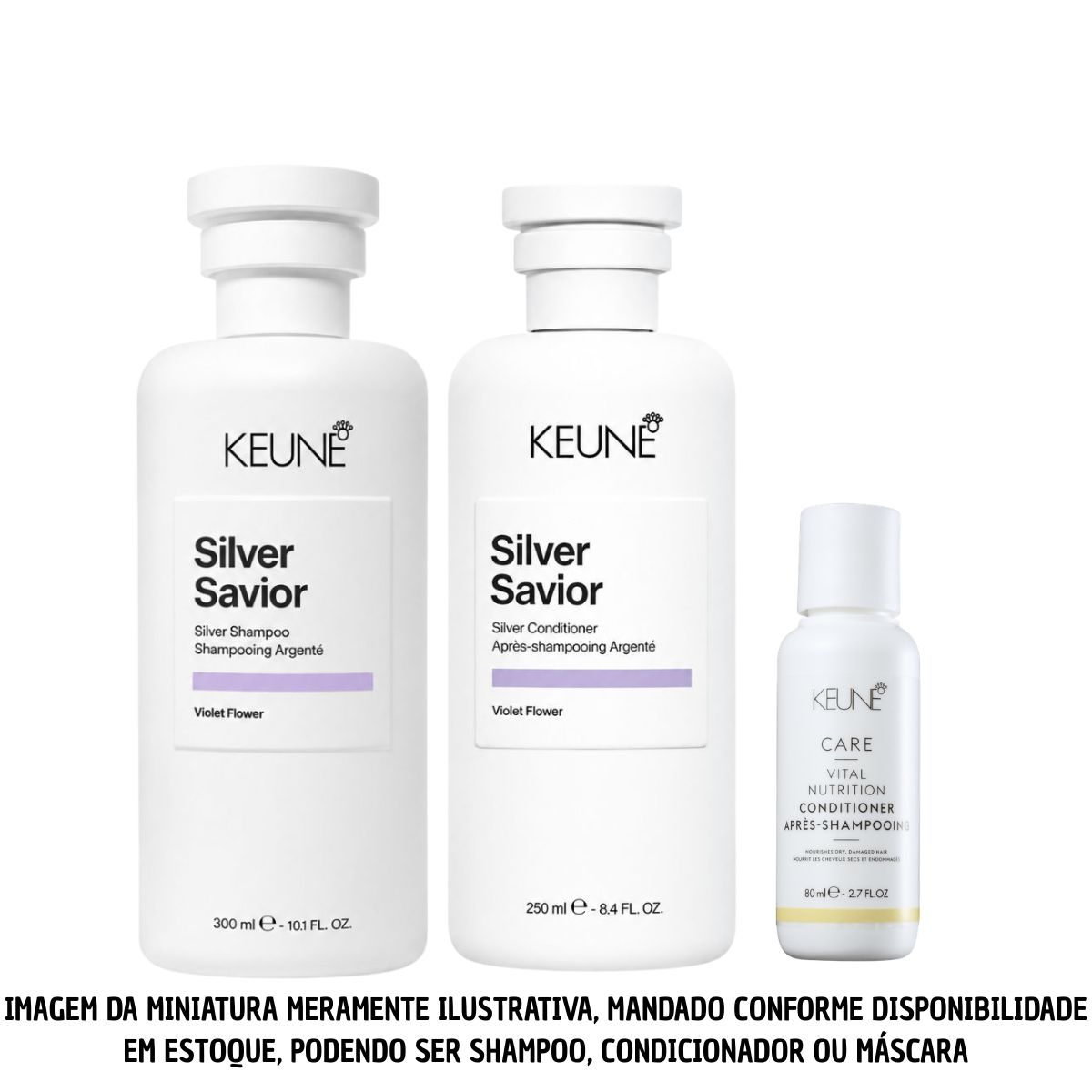 KIT KEUNE SILVER SAVIOR SH 300ML+COND 250ML COM MINIATURA SORTIDA