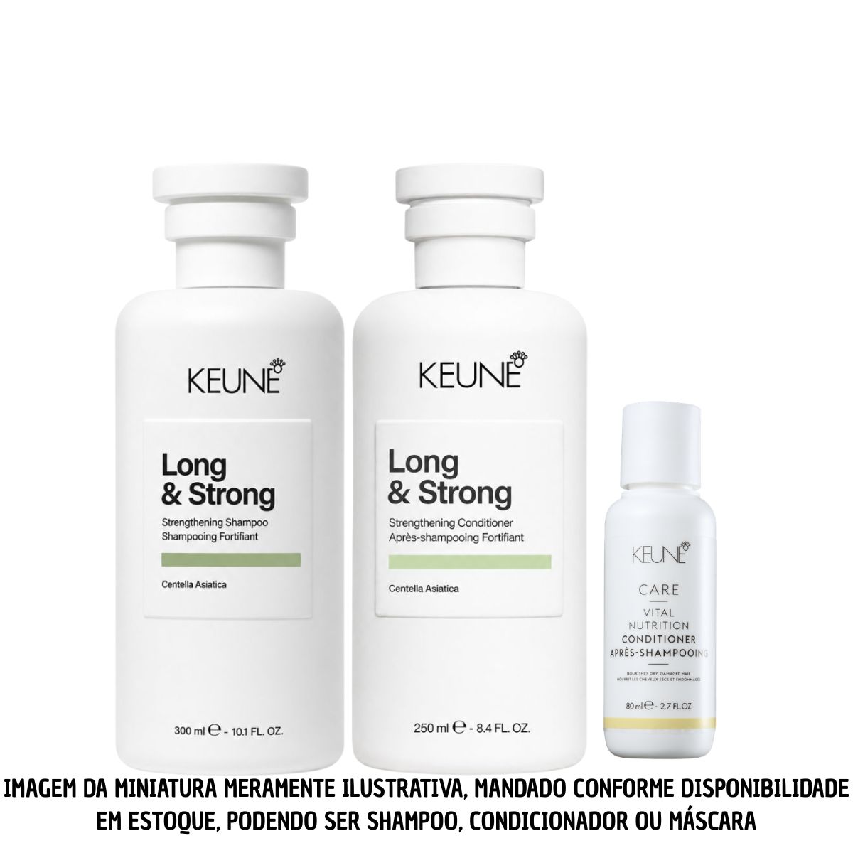 KIT KEUNE LONG & STRONG SH 300ML+COND 250ML COM MINIATURA SORTIDA