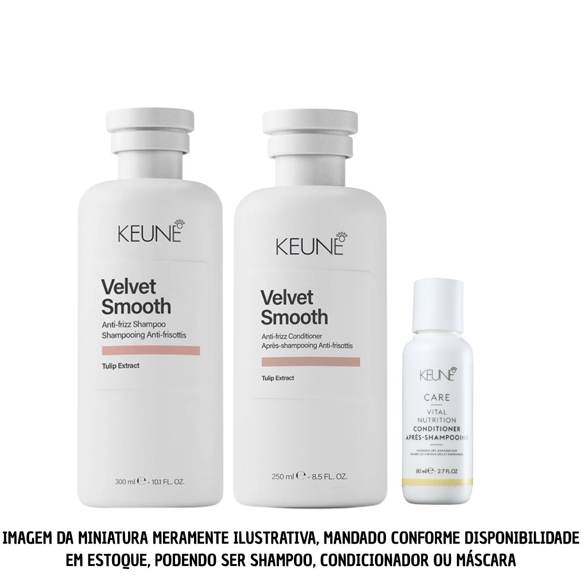 KIT KEUNE VELVET SMOOTH SH 300ML+COND 250ML COM MINIATURA SORTIDA